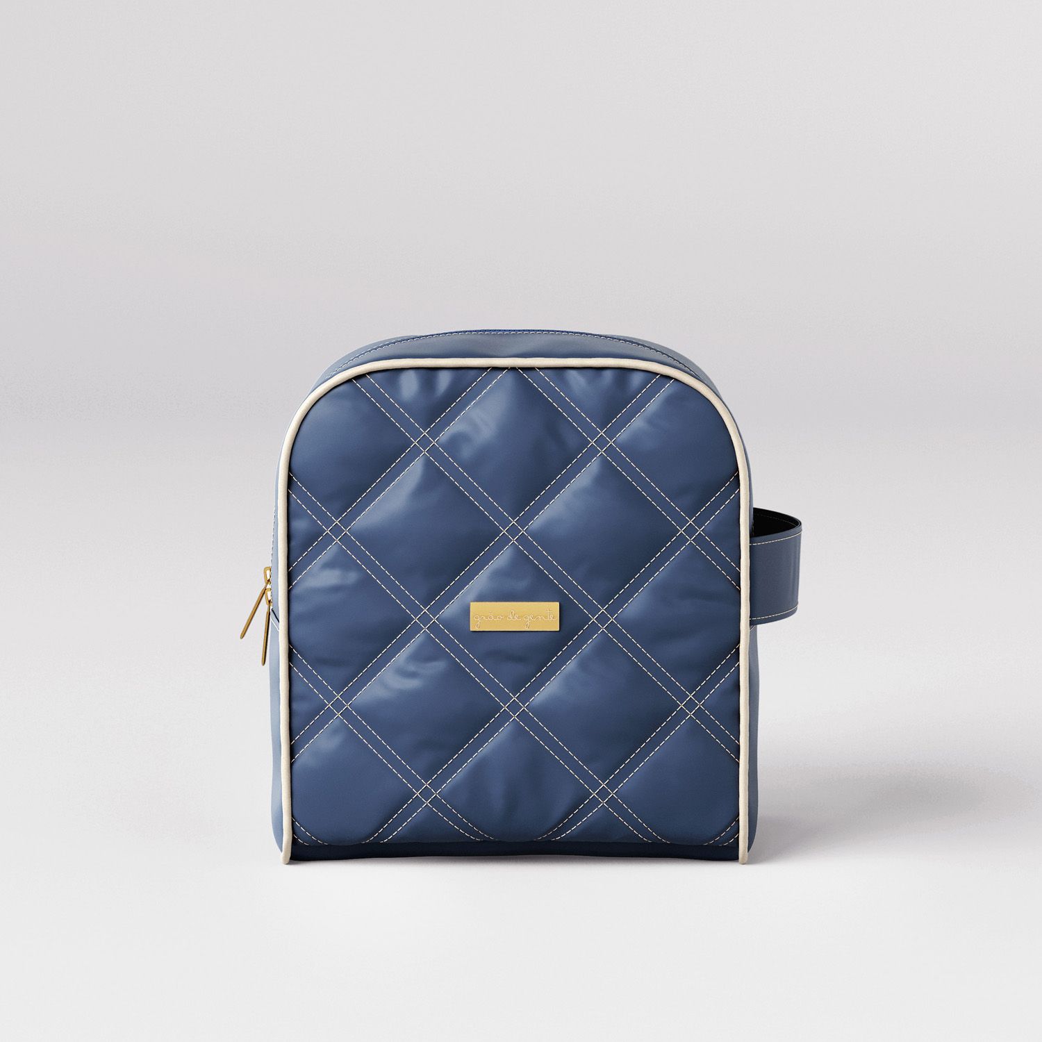 Necessaire Azul Marinho e Bege Luxo 21cm