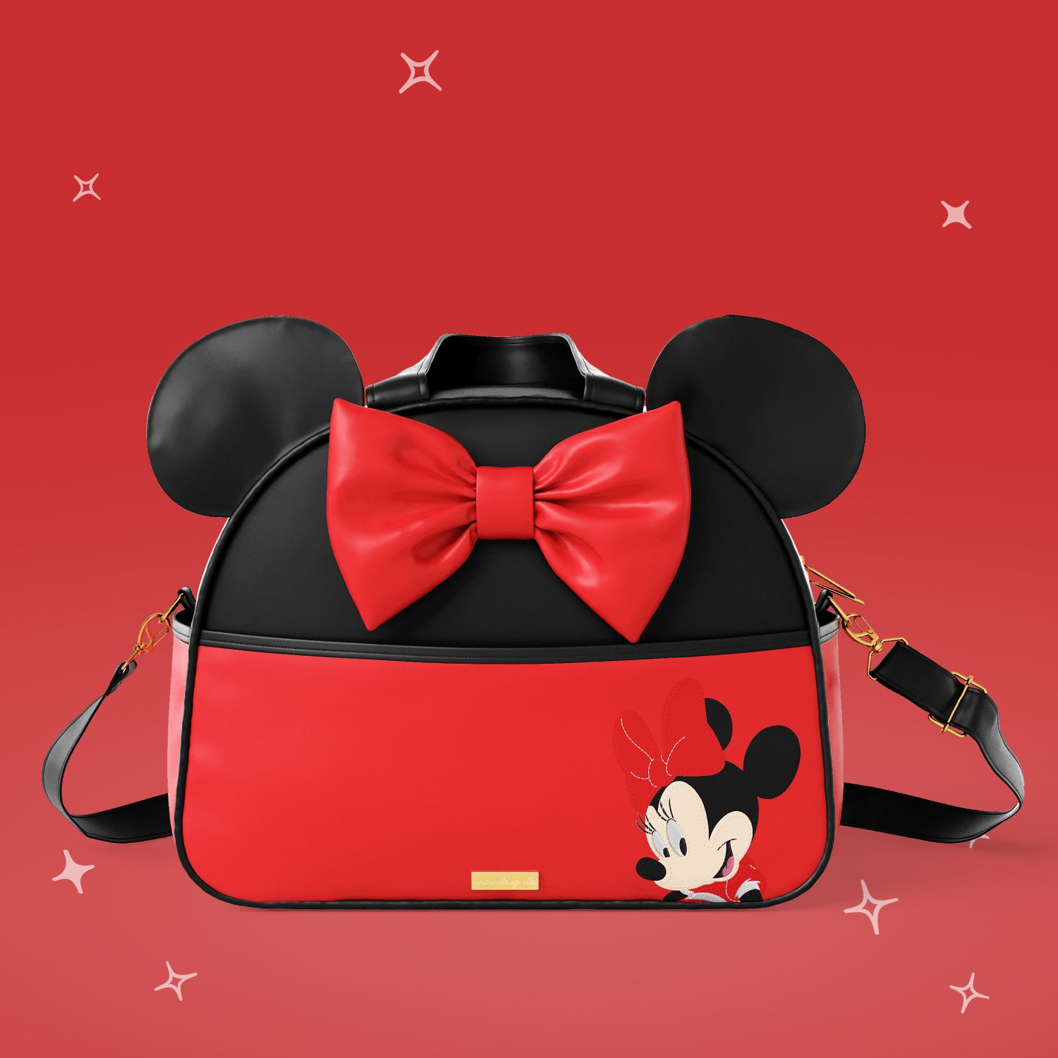 Bolsa Maternidade Minnie Mouse Vermelho e Preto 35cm