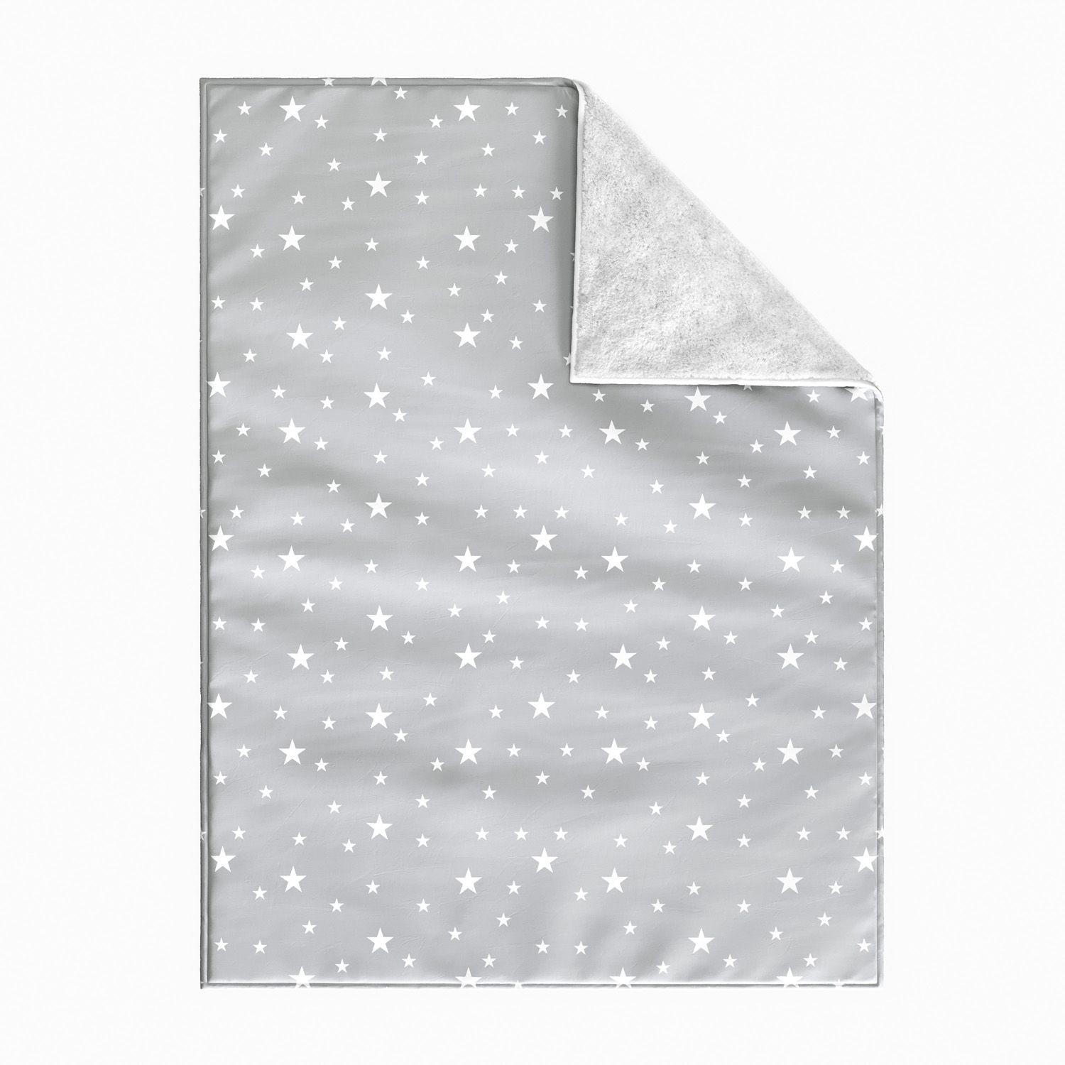 Manta Dupla Face com Soft Estrelinhas Cinza 1M