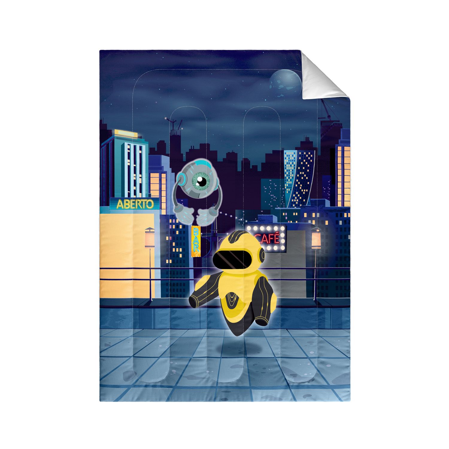 Edredom Infantil Solteiro Gamer Robôs