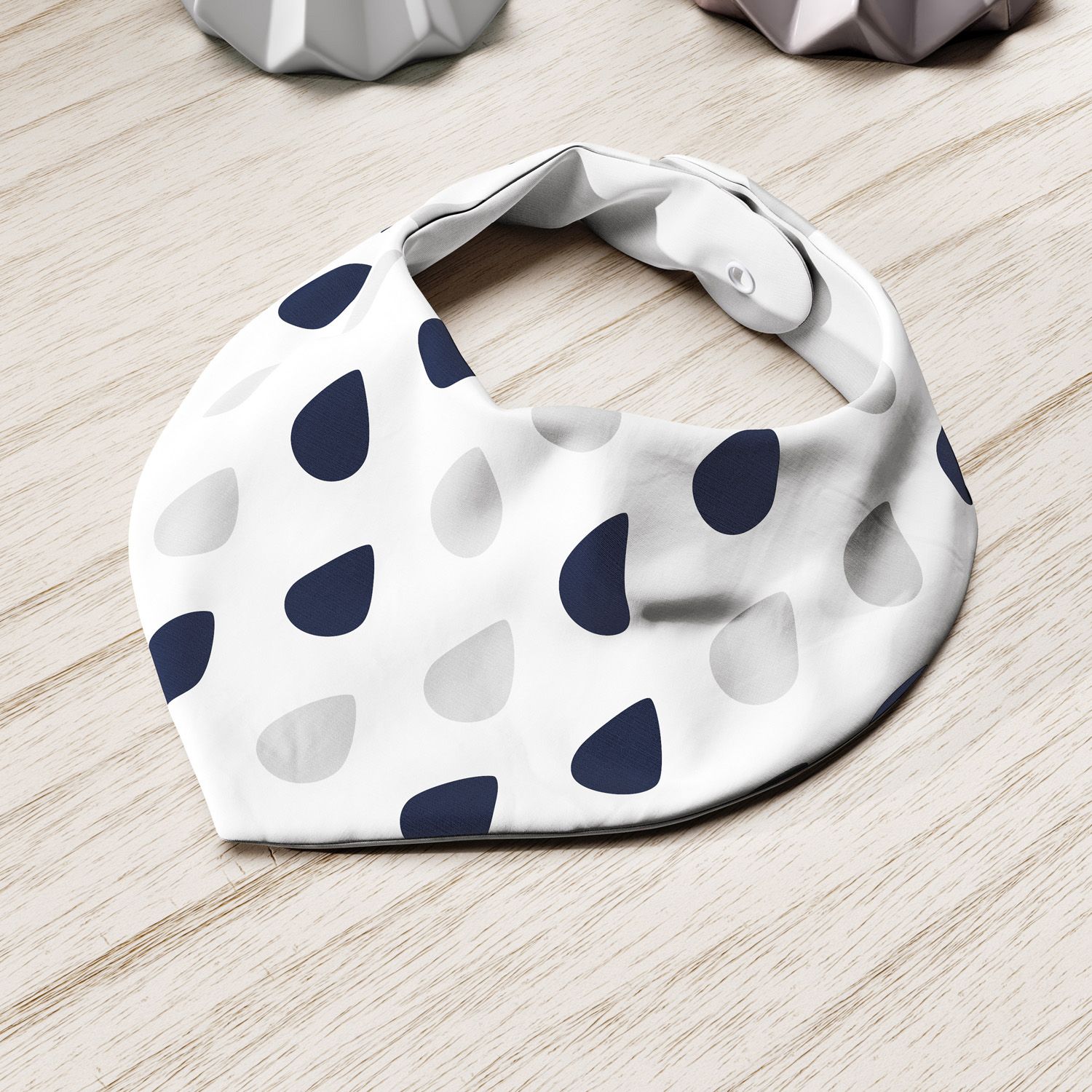 Babador Bandana Gotas do Céu Azul Marinho