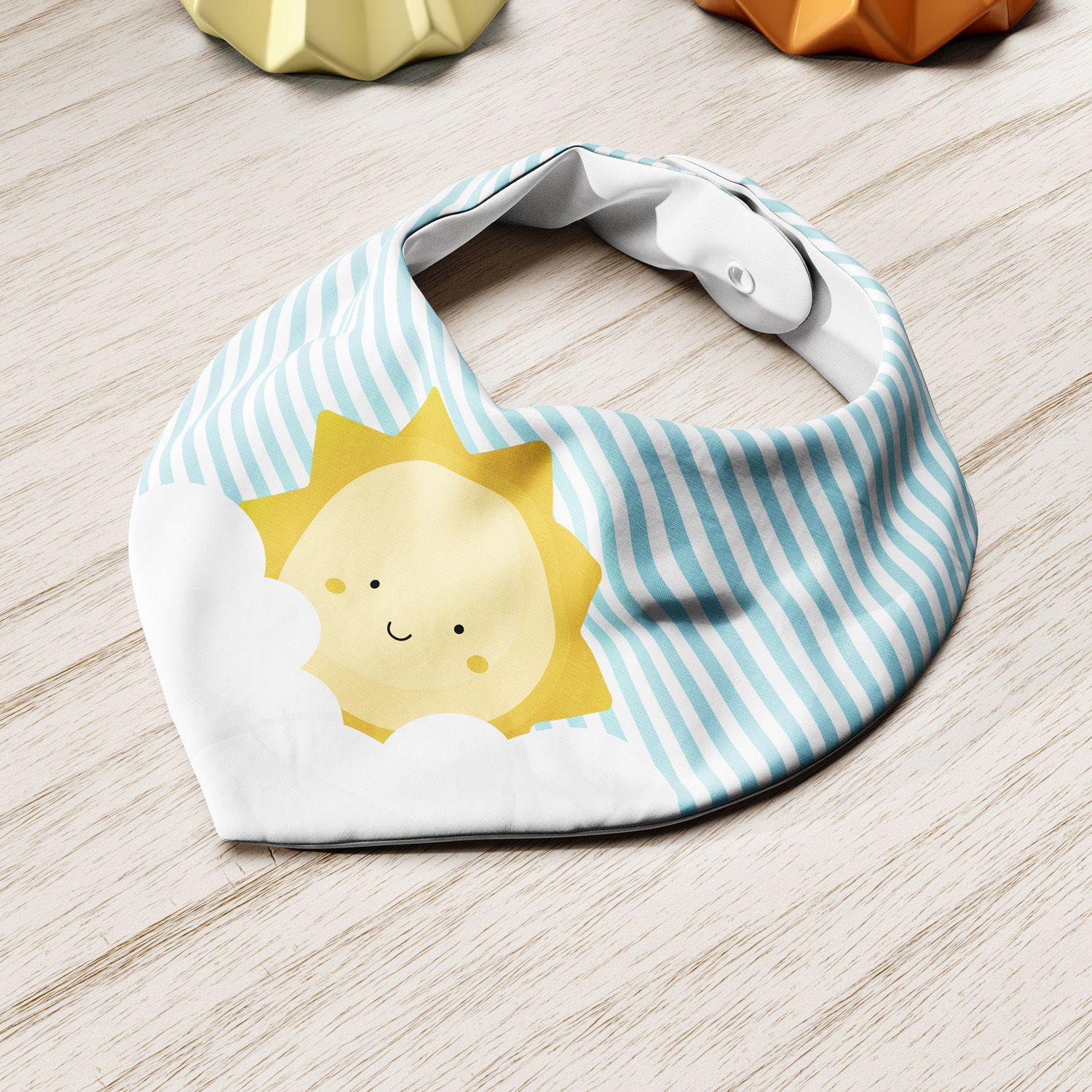 Babador Bandana Sol Amarelo/Azul
