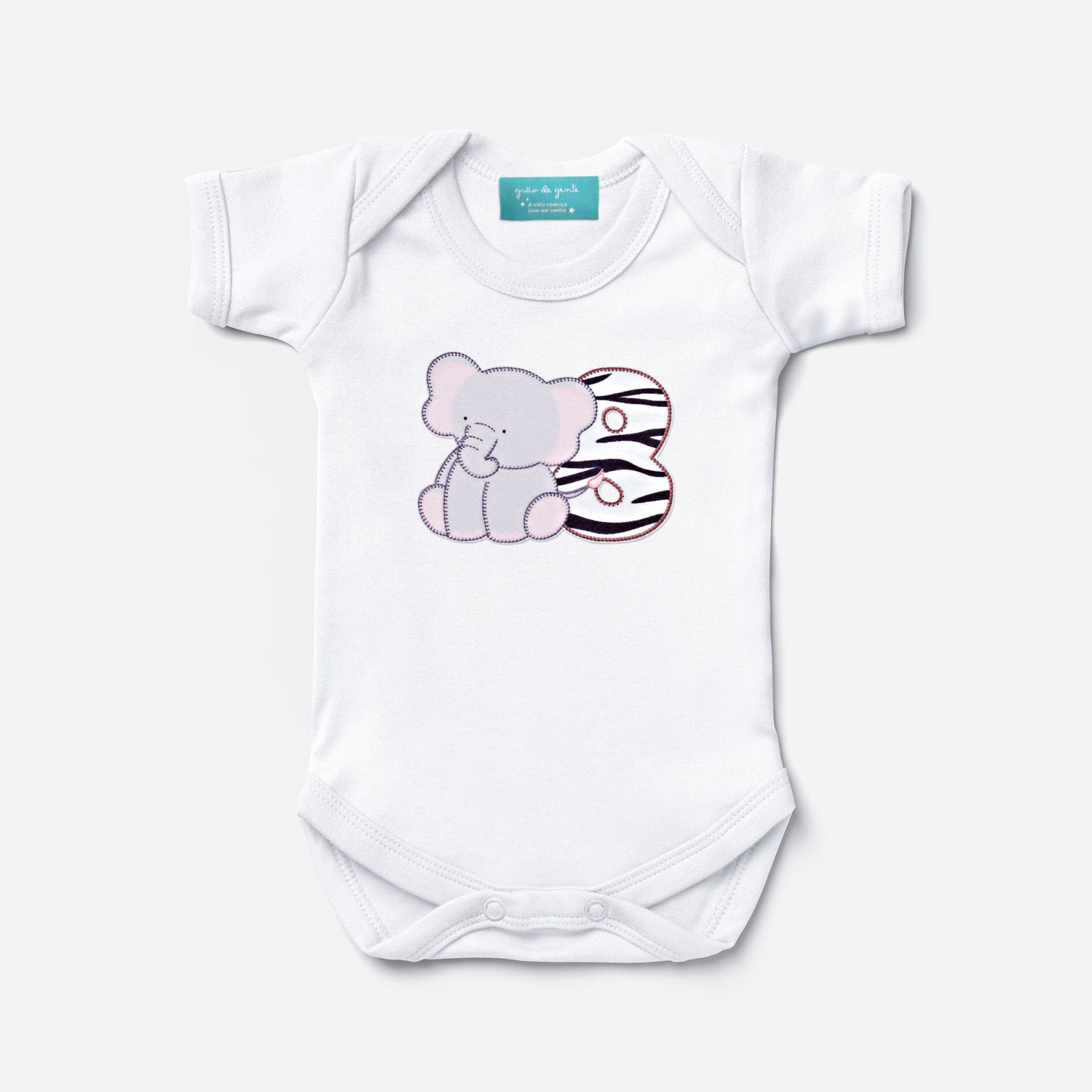 Body Mesversário Safári Baby Manga Curta 8 Meses Tam M