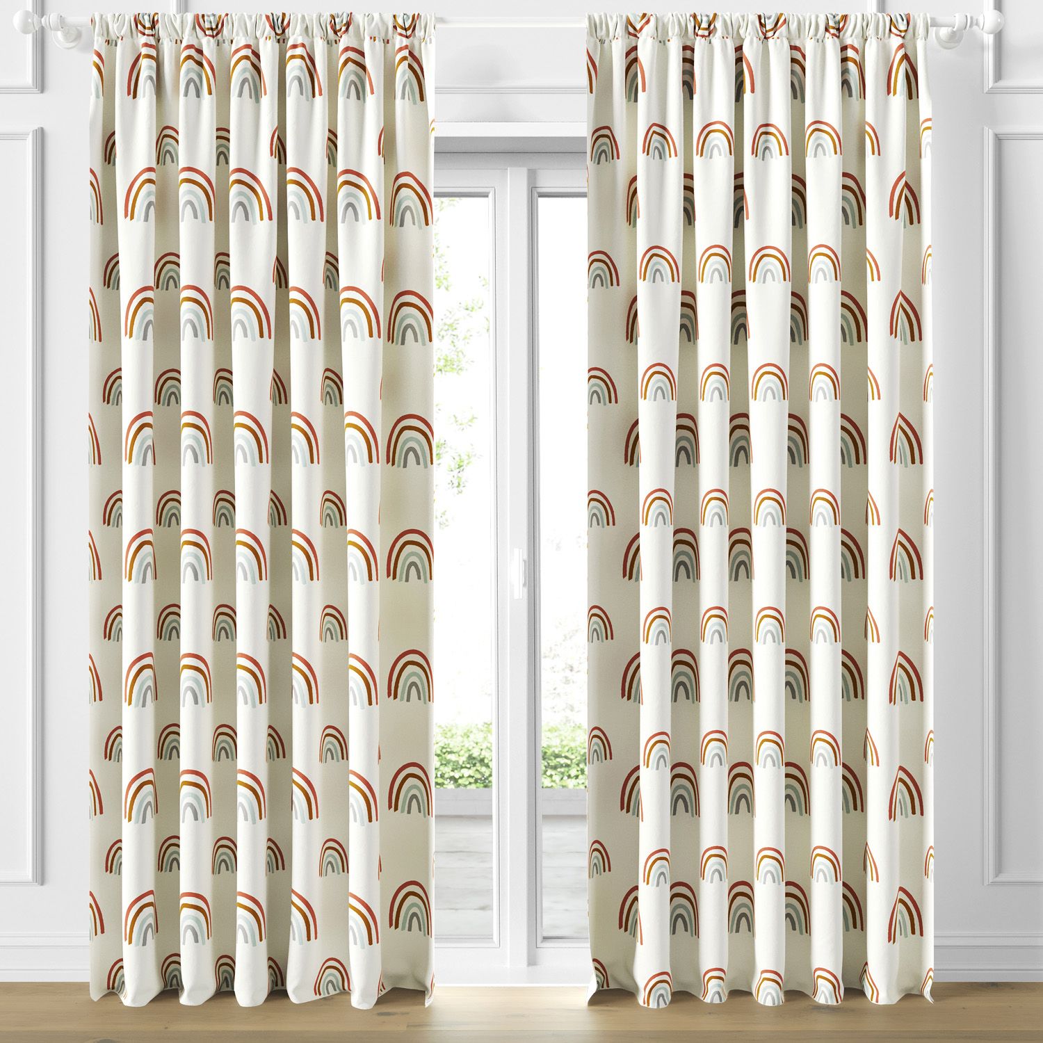 Cortina Infantil e Bebê Arco-Íris Boho 1,80m