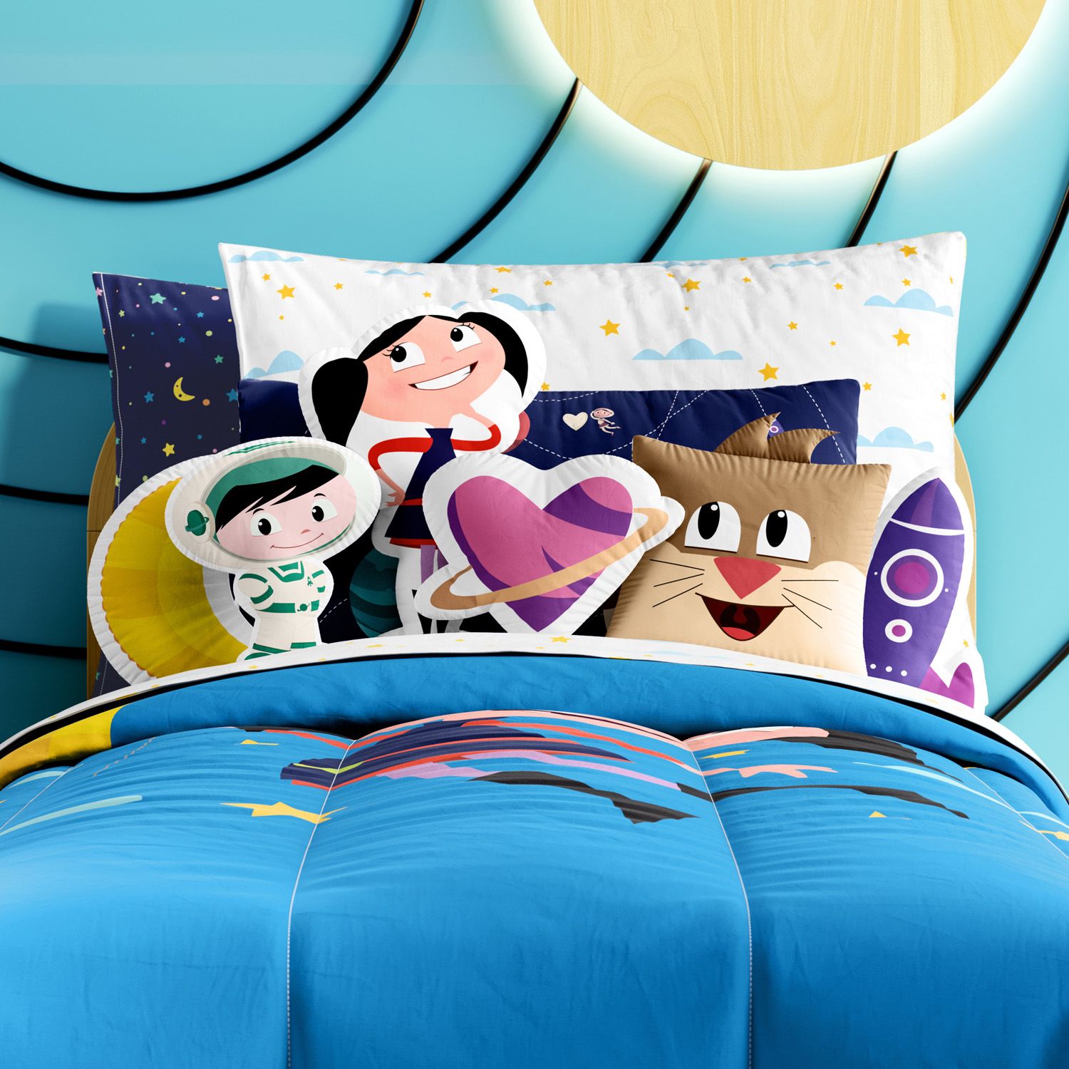 Kit Cama Infantil Solteiro O Show da Luna Espacial