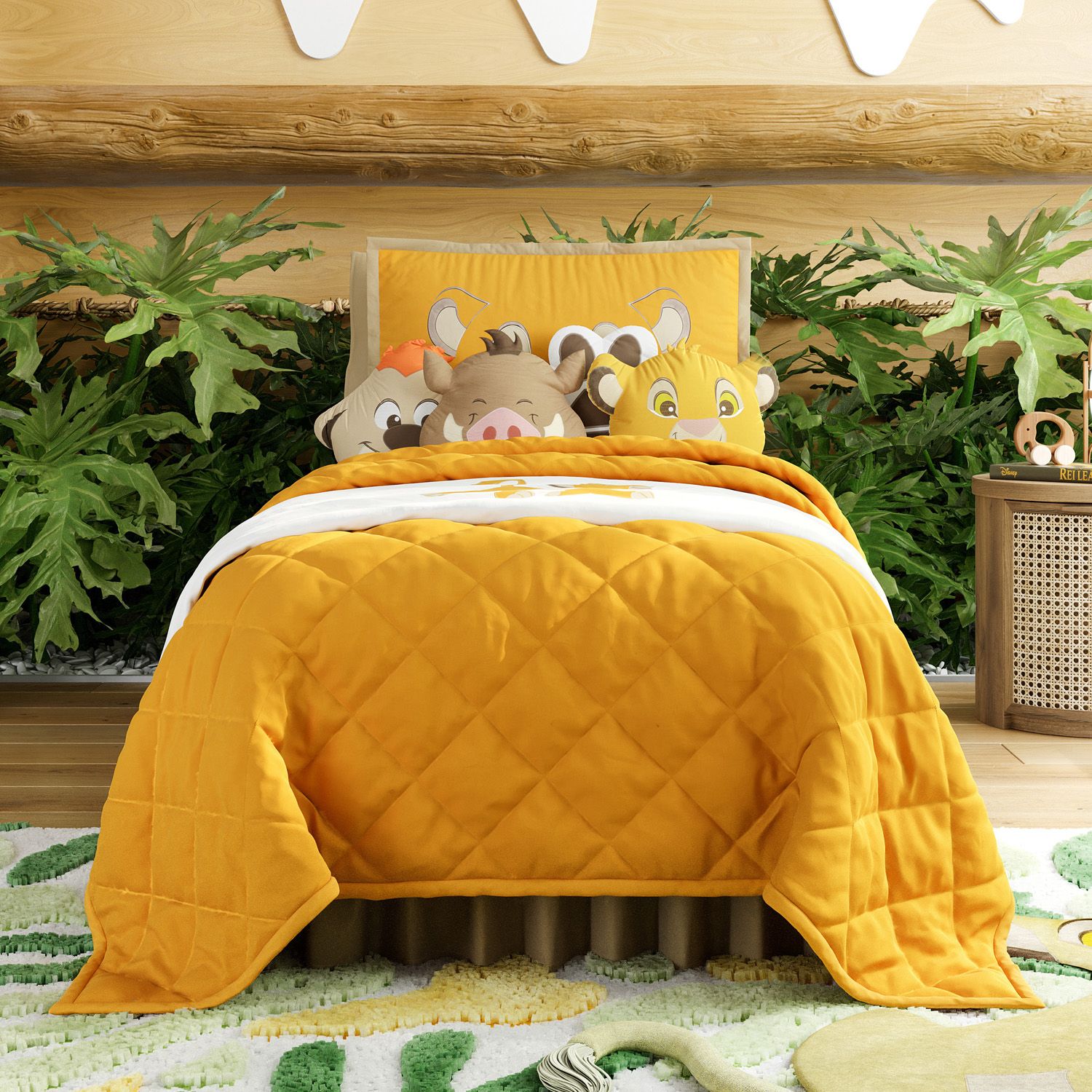 Edredom Infantil Solteiro Amarelo Mostarda