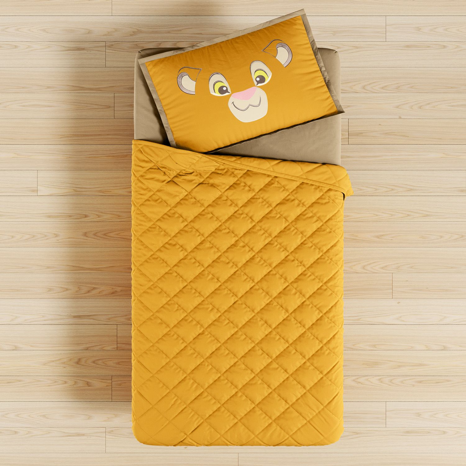 Edredom Infantil Solteiro Amarelo Mostarda