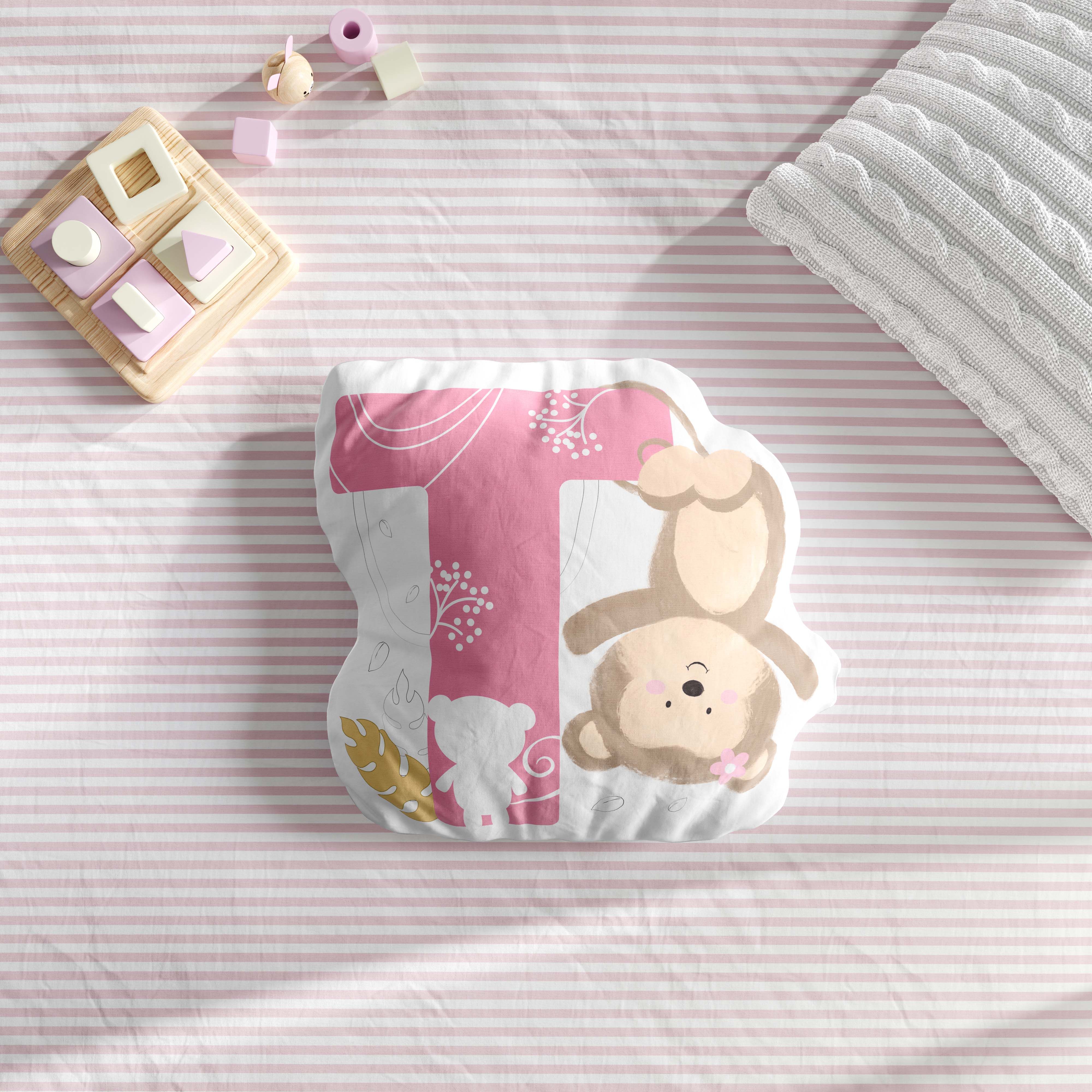 Almofada Safári Aquarela Letras de A a Z