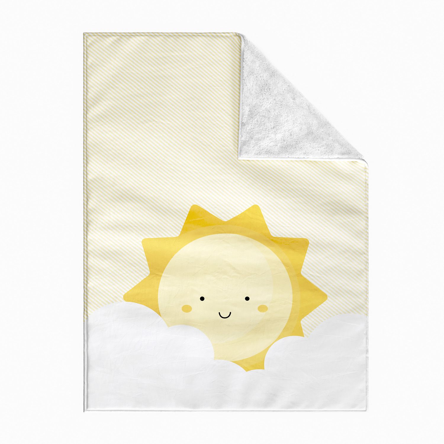 Manta Dupla Face com Soft Nuvem de Algodão Amarelo 1M