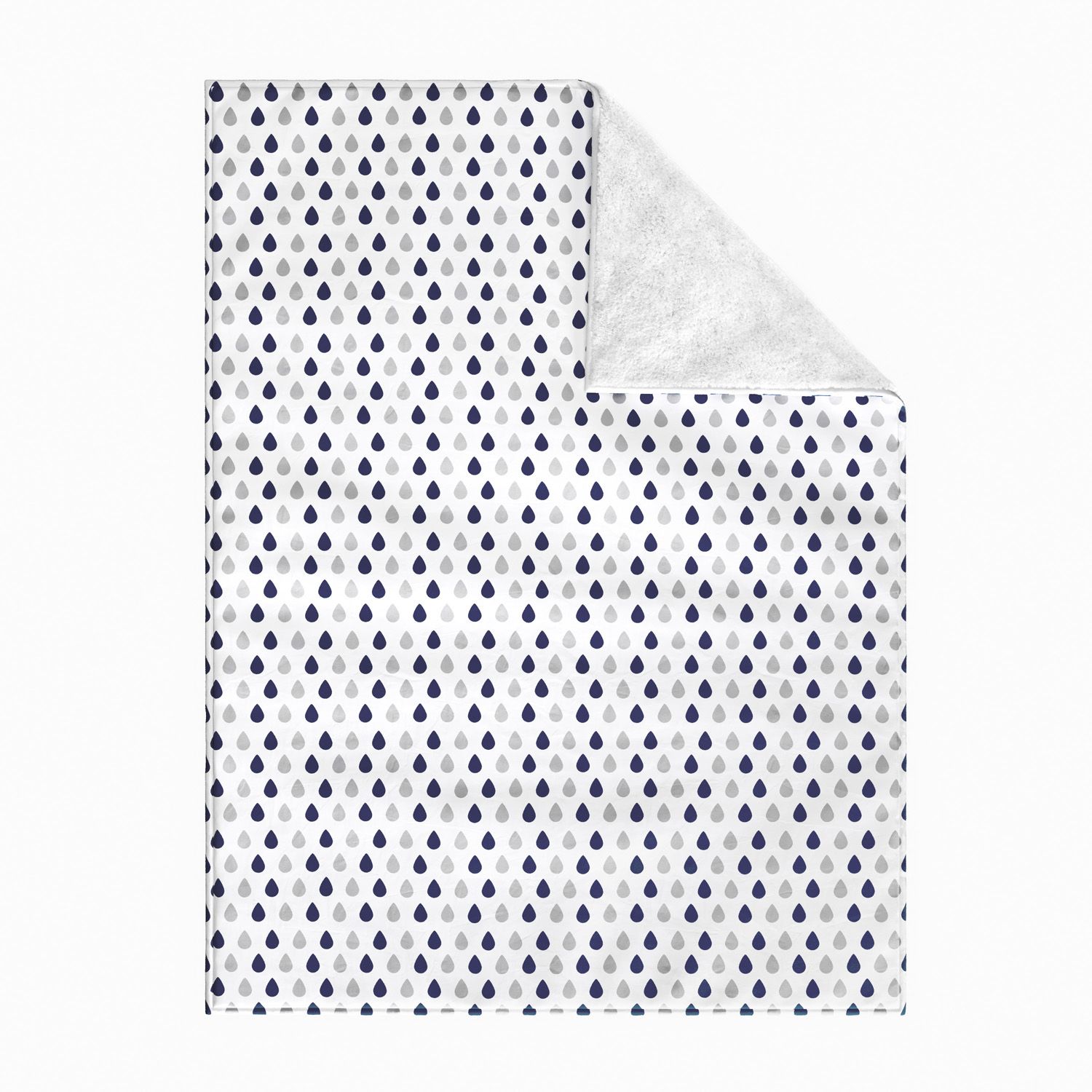 Manta Dupla Face com Soft Gotas do Céu Azul Marinho 1M