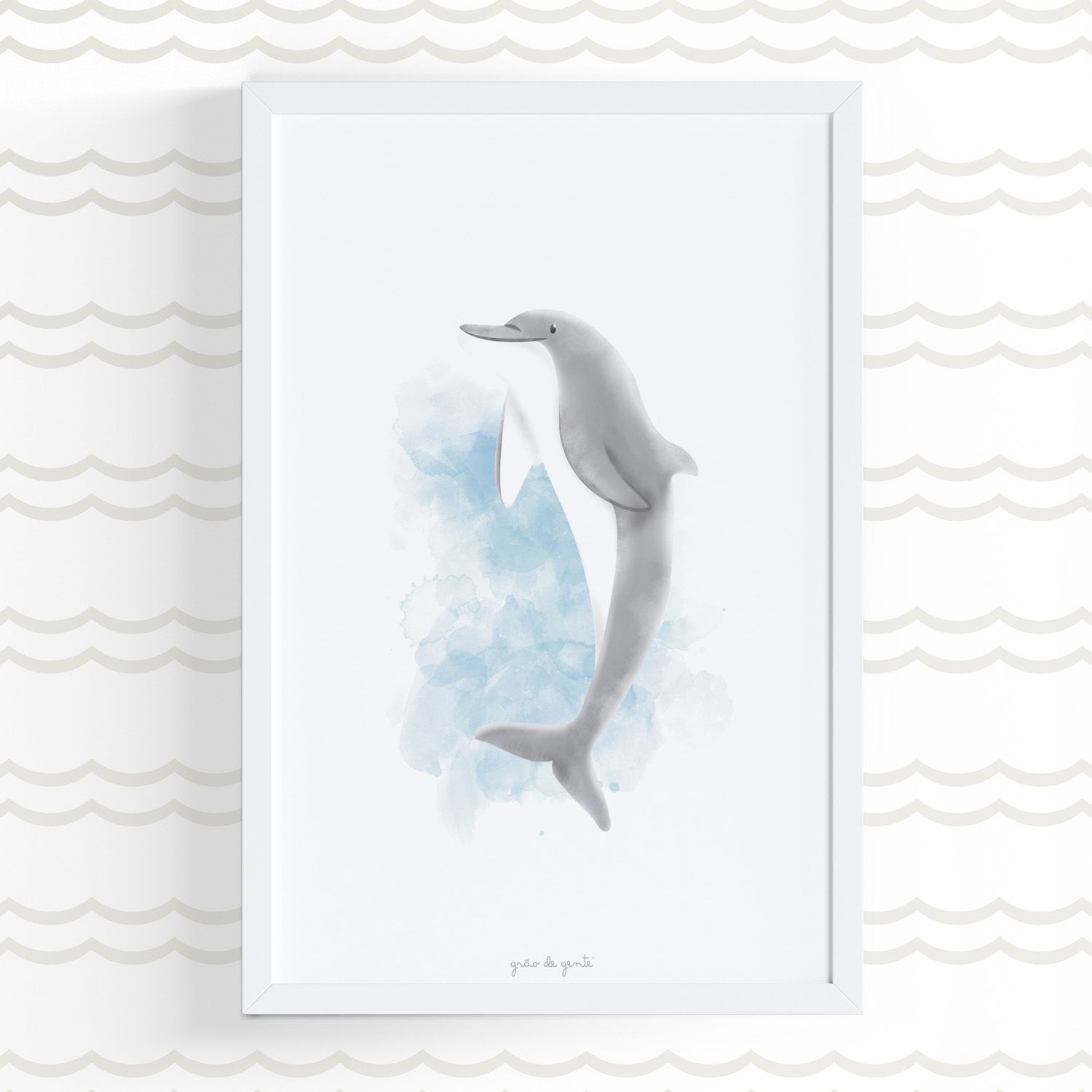 Quadro Fundo do Mar Golfinho 60cm
