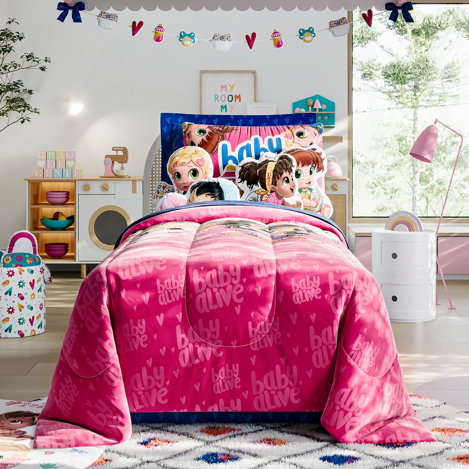 Saia de Cama Infantil Solteiro Baby Alive