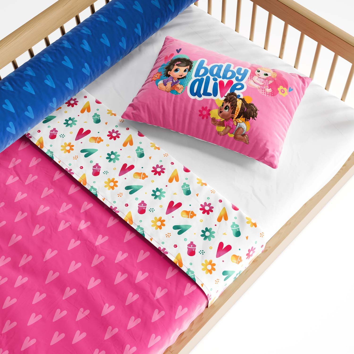 Jogo de Lençol Mini Cama Baby Alive