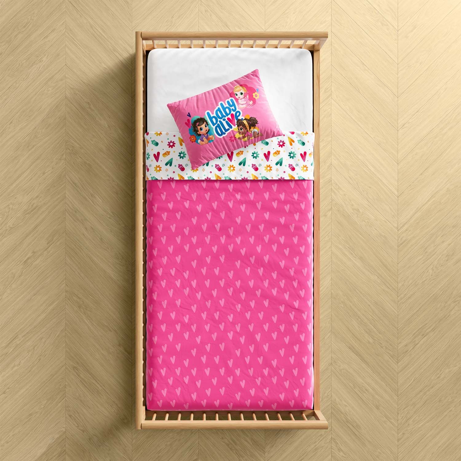 Jogo de Lençol Mini Cama Baby Alive