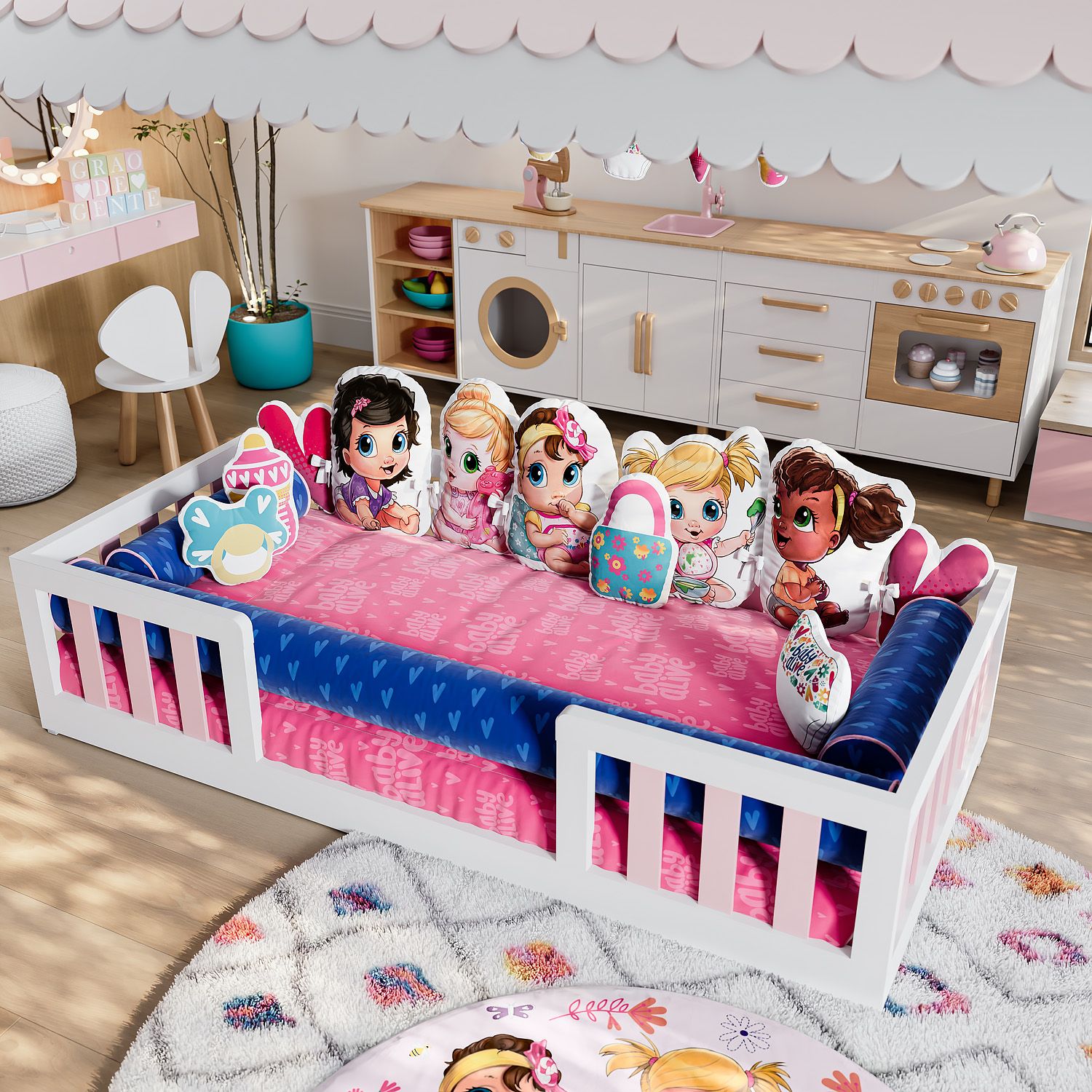 Jogo de Lençol Mini Cama Baby Alive