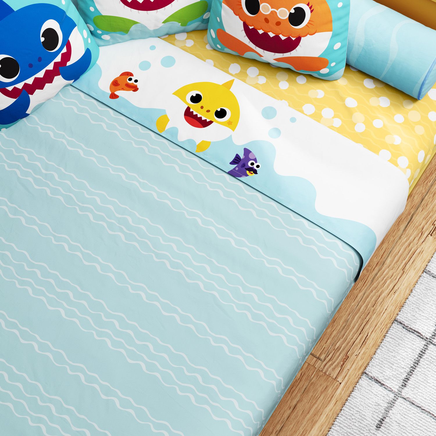Jogo de Lençol Mini Cama Baby Shark