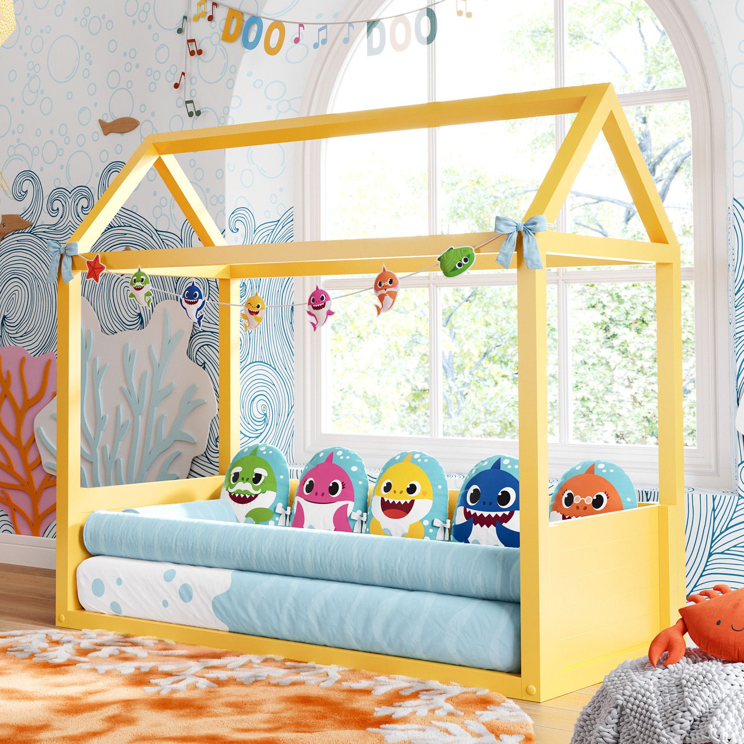 Jogo de Lençol Mini Cama Baby Shark