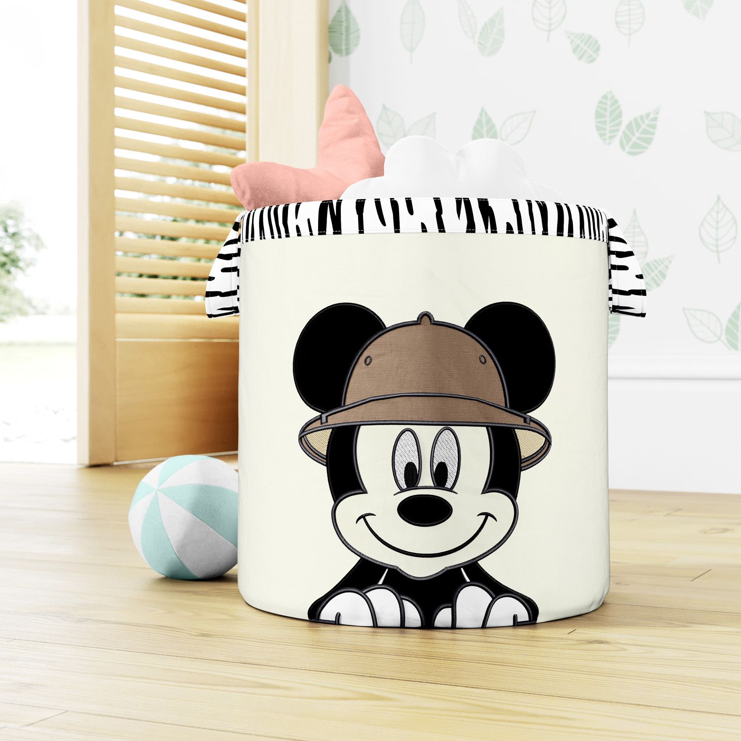 Cesto Organizador para Brinquedos Mickey Mouse Safári 28cm