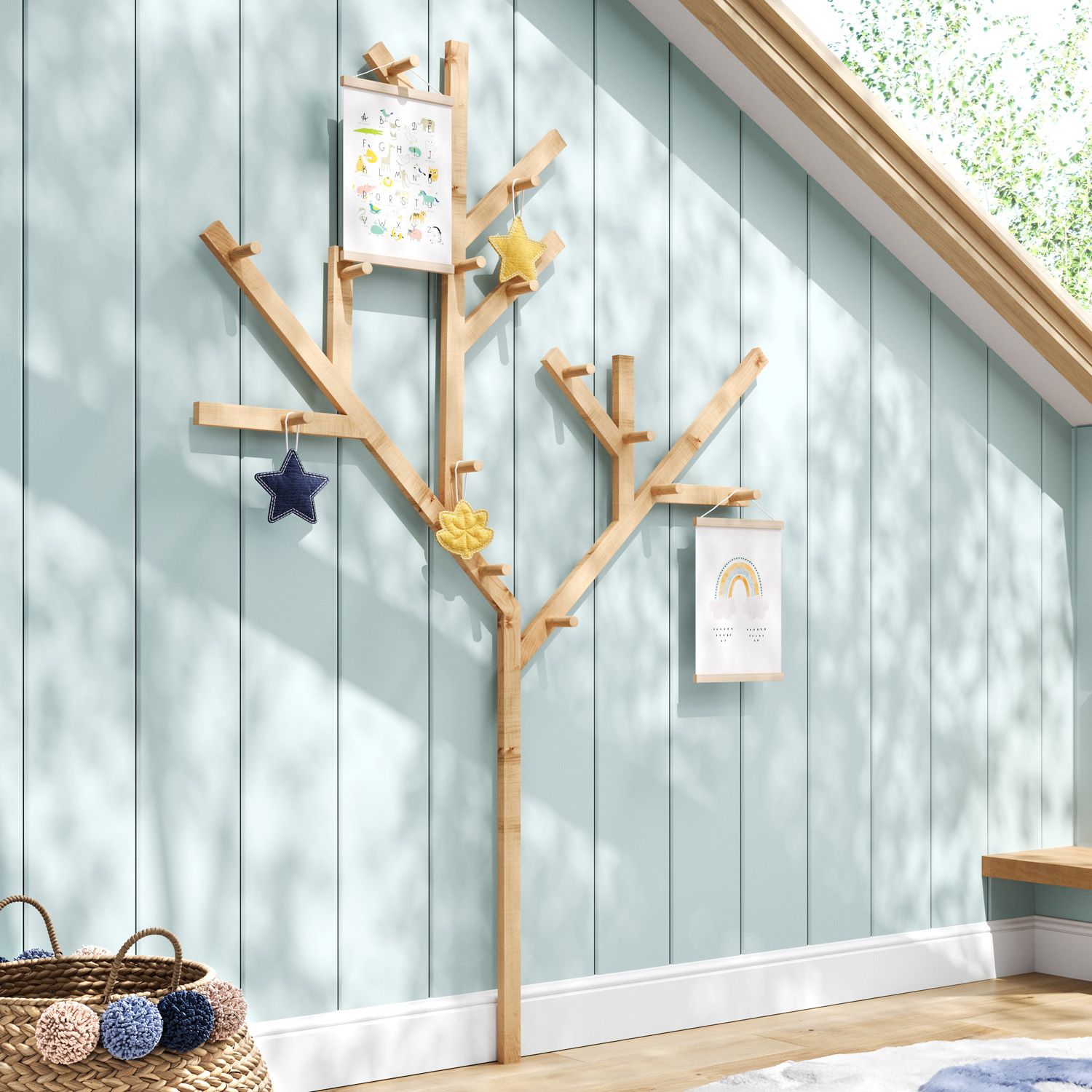 Painel Árvore com Cabideiros Hora de Brincar