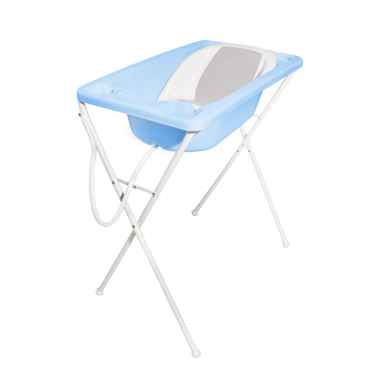 Kit Banho 2 em 1 Acqua Trio com Banheira, Suporte e Assento Redutor Azul