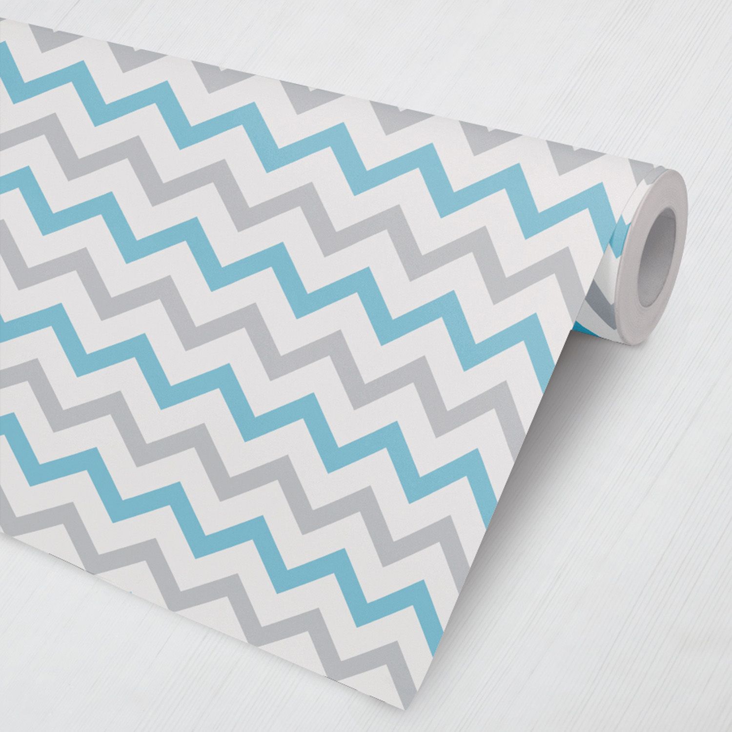 Papel de Parede Chevron Azul e Cinza 1,5M