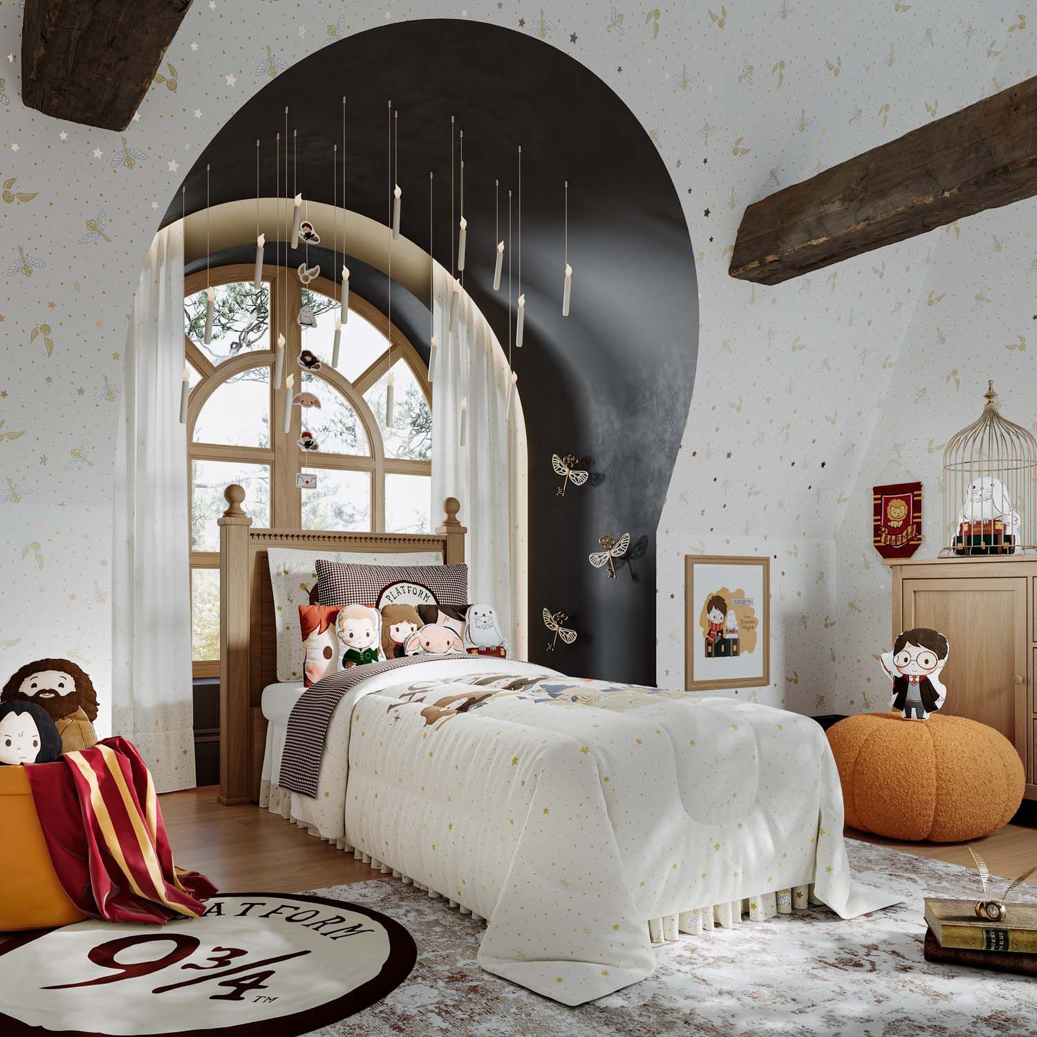 Jogo de Lençol Infantil Solteiro Harry Potter Plataforma 9 ¾