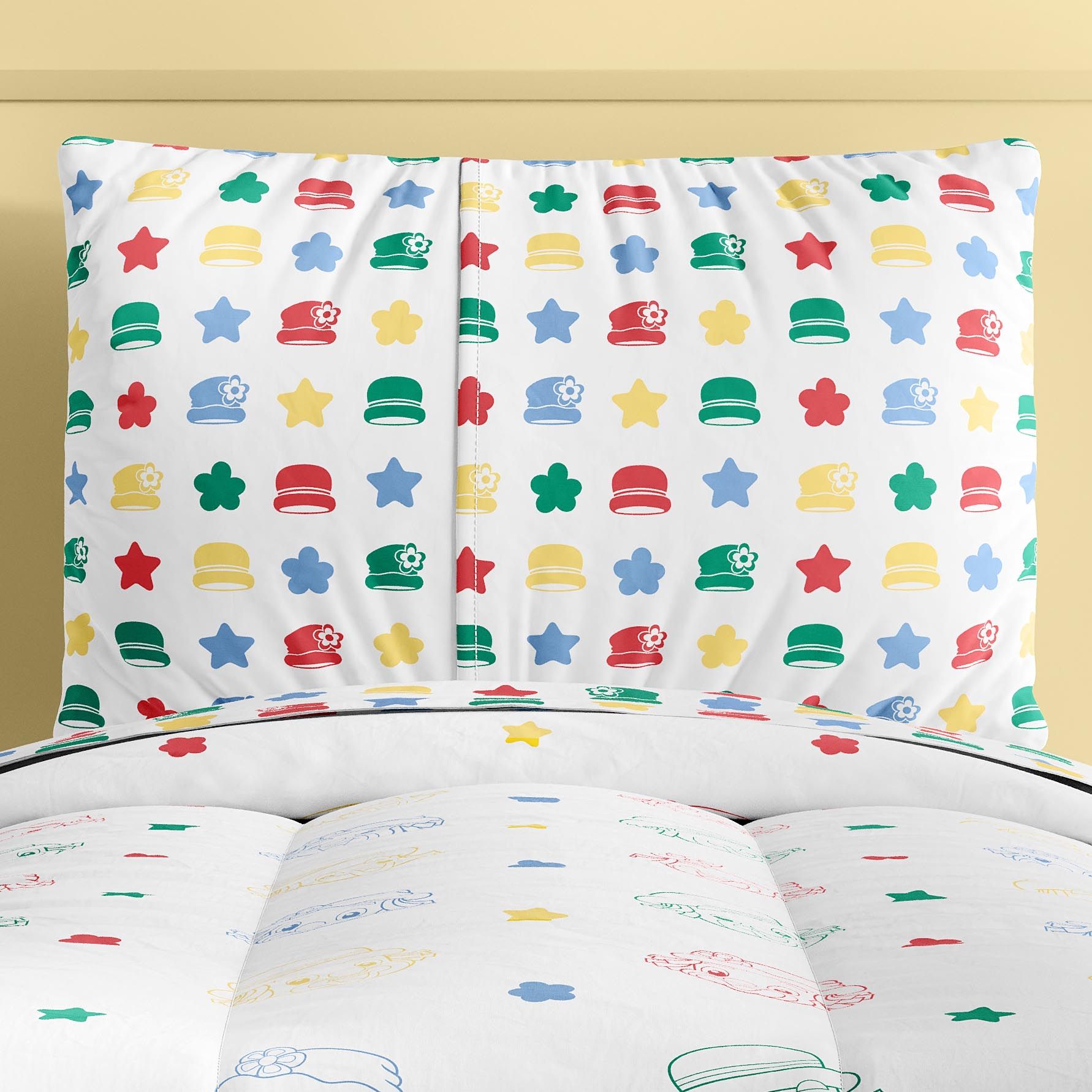 Fronha de Travesseiro Infantil Solteiro Azul Patati Patatá