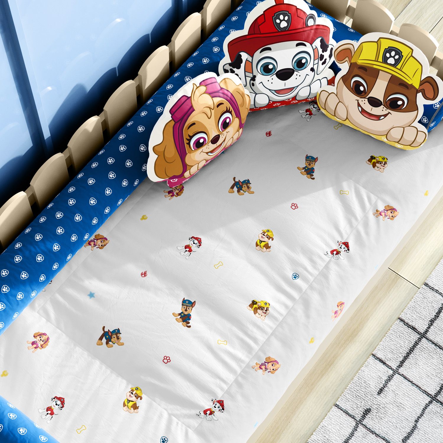 Edredom de Mini Cama Patrulha Canina