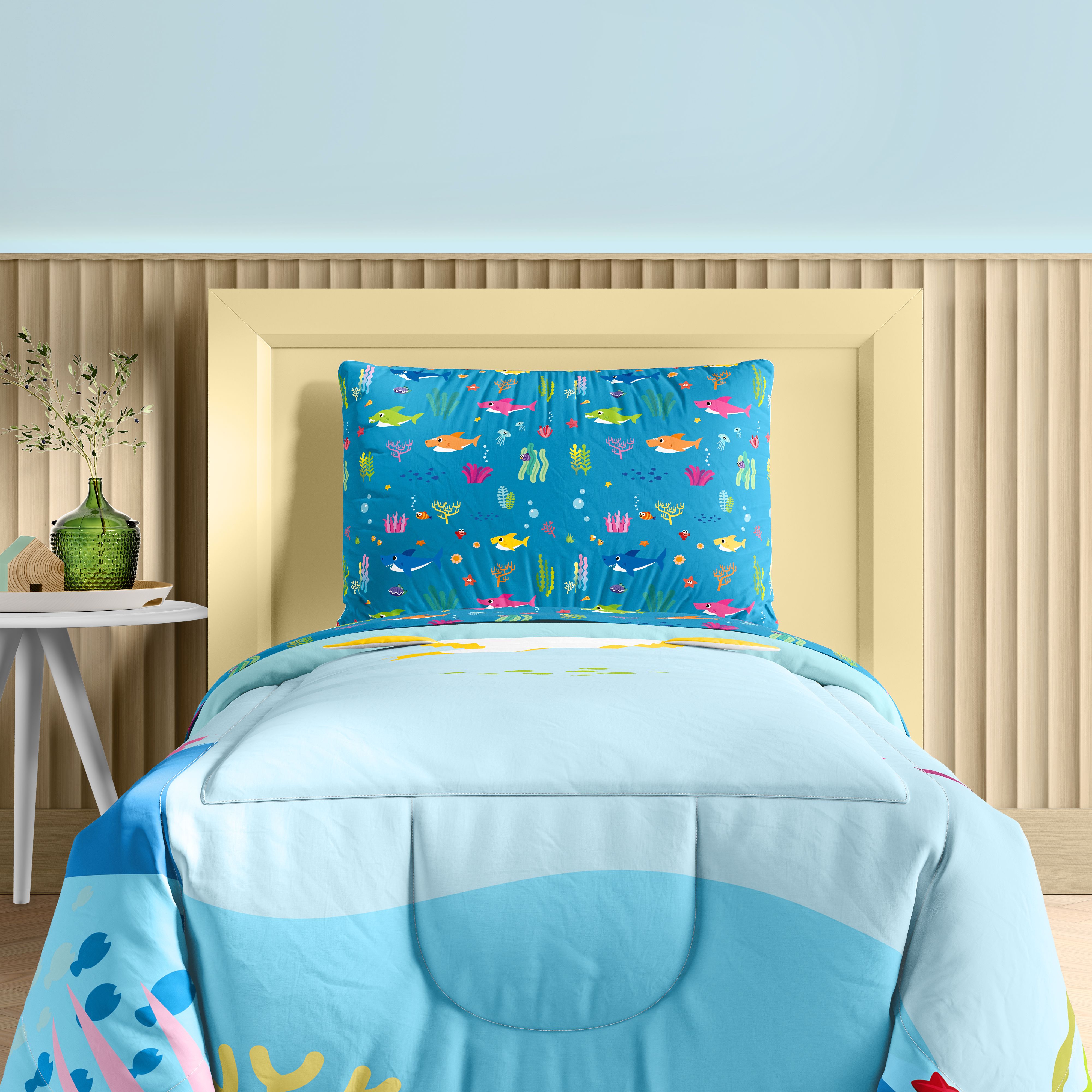 Fronha de Travesseiro Infantil Solteiro Baby Shark