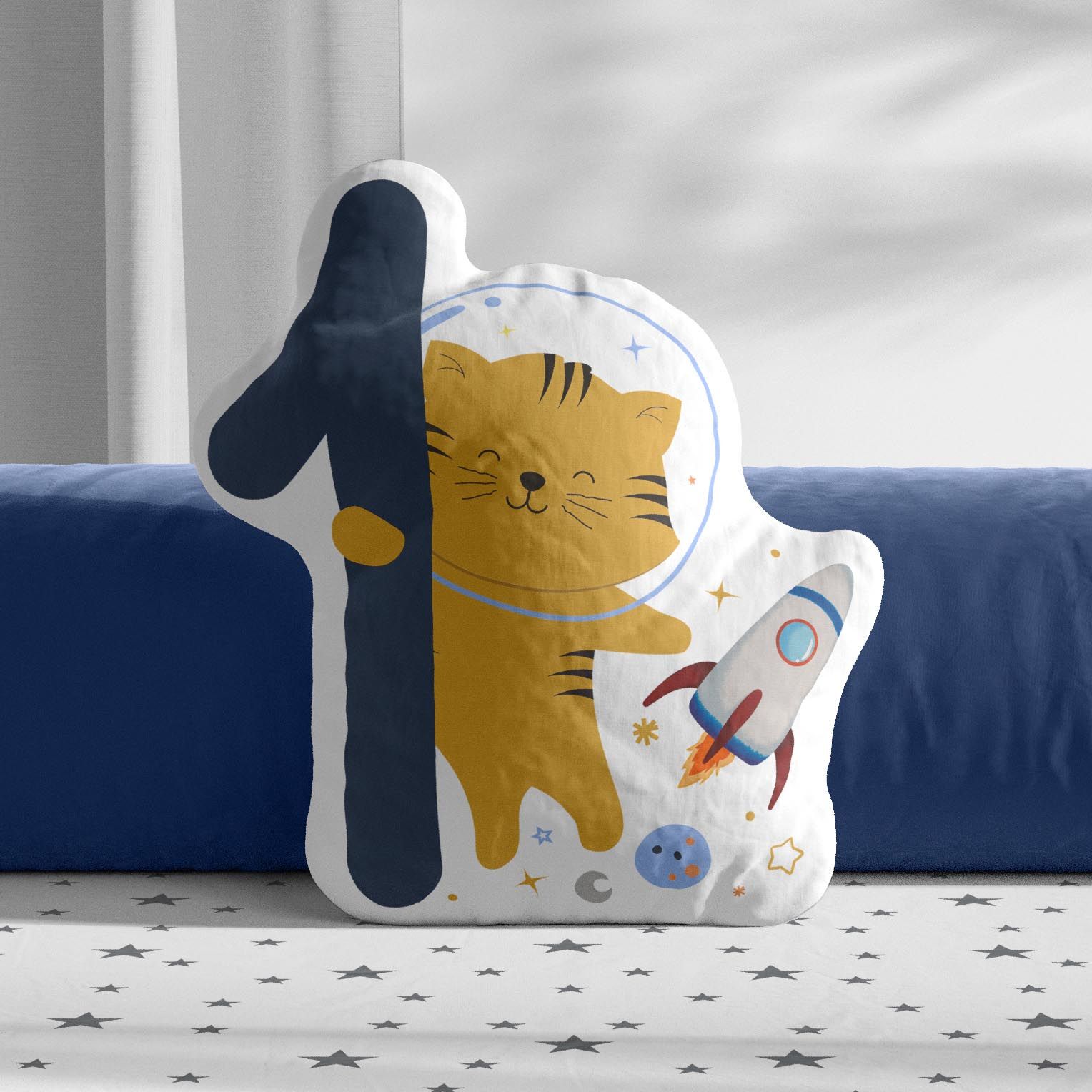 Almofada Mesversário 1 Mês Amiguinho Tigre Astronauta 20cm