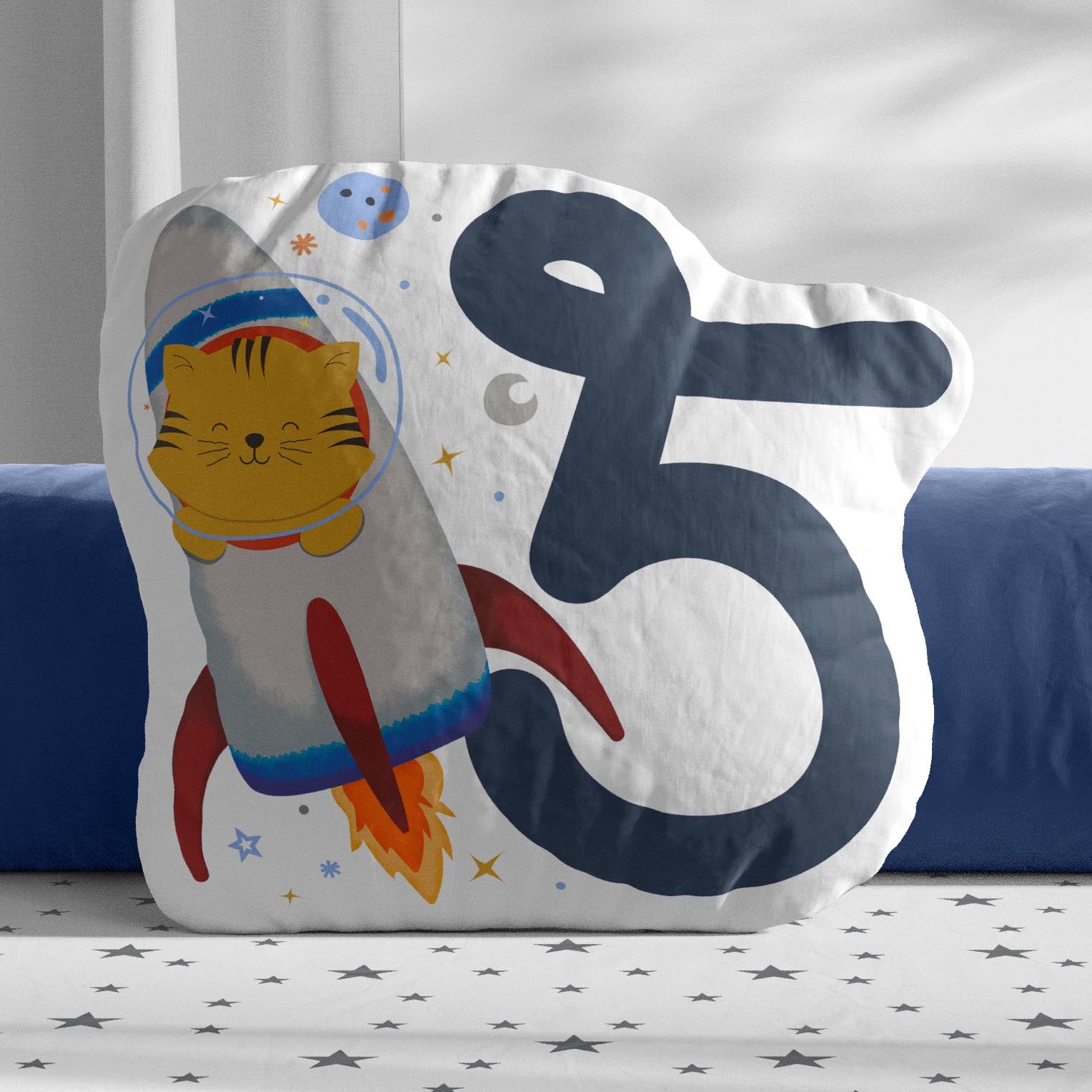 Almofada Mesversário 5 Meses Amiguinho Tigre Astronauta 20cm