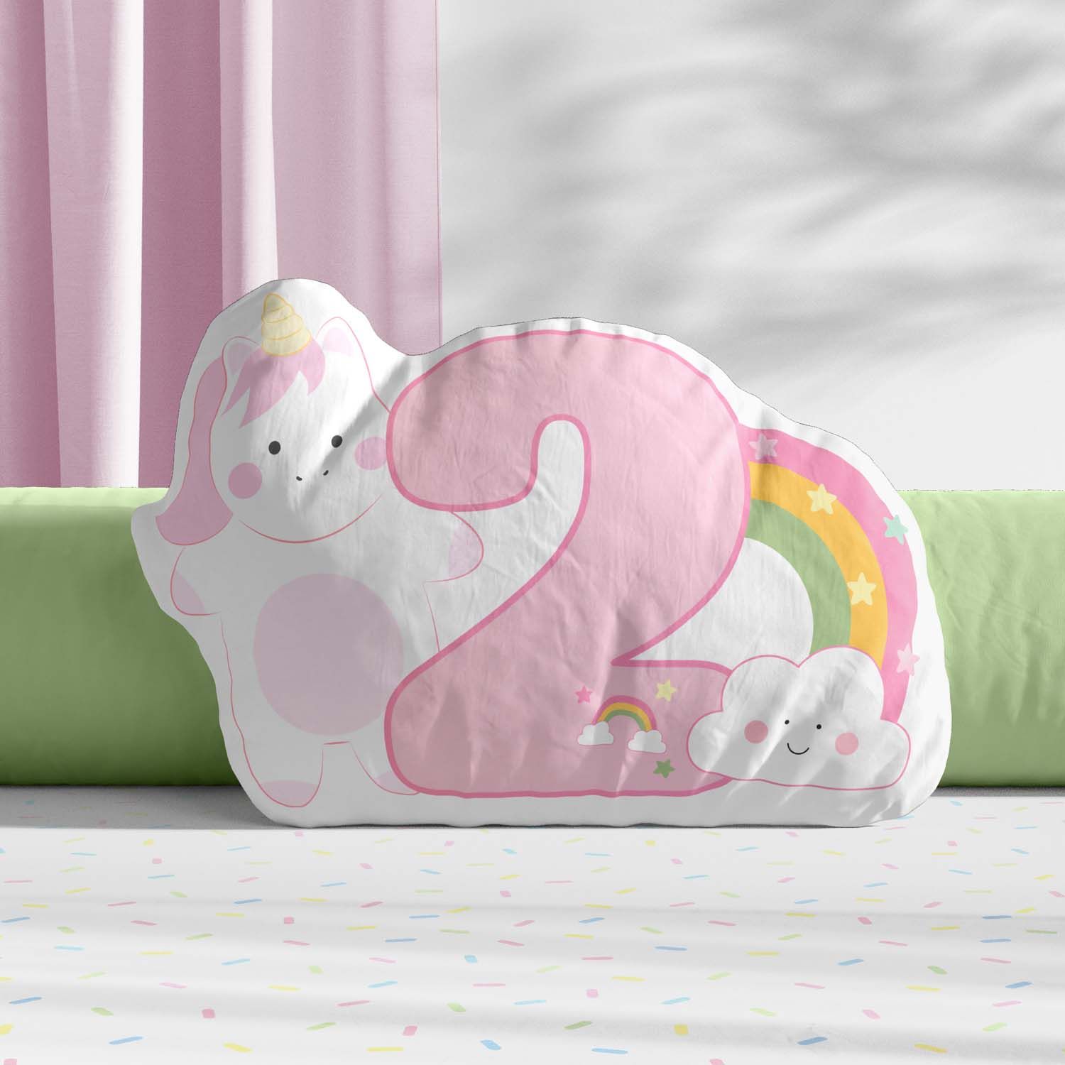 Almofada Mesversário 2 Meses Arco-íris 20cm