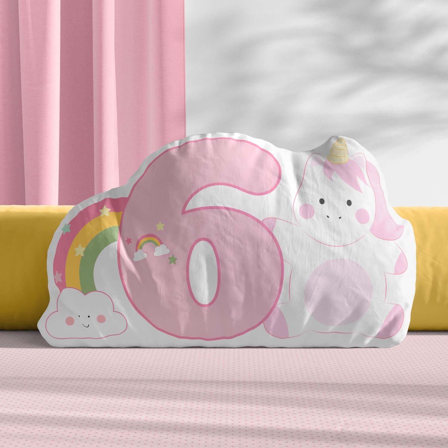 Almofada Mesversário 6 Meses Arco-íris 20cm