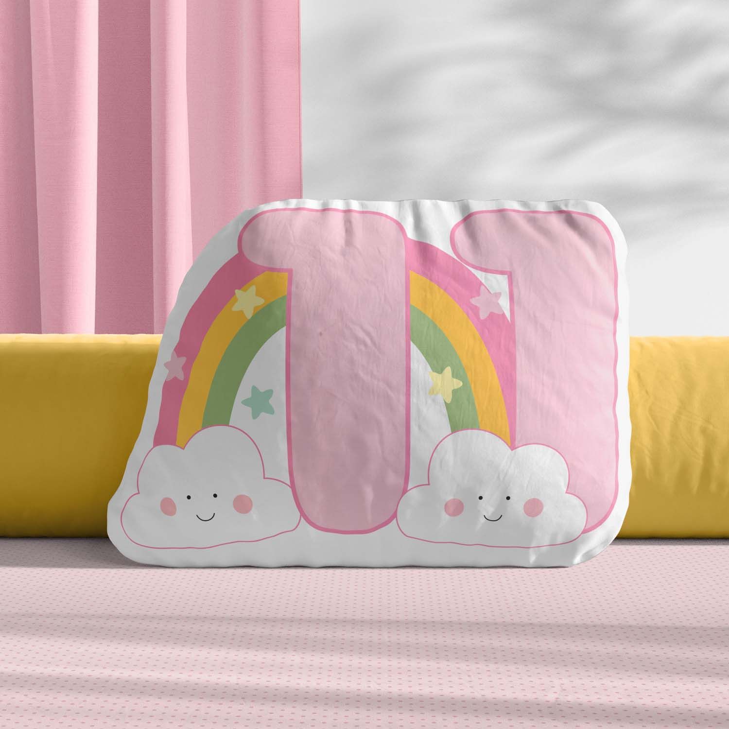 Almofada Mesversário 11 Meses Arco-íris 20cm