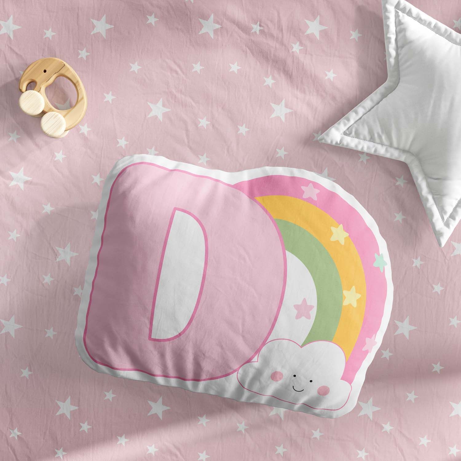 Almofada Arco-Iris Letras de A a Z