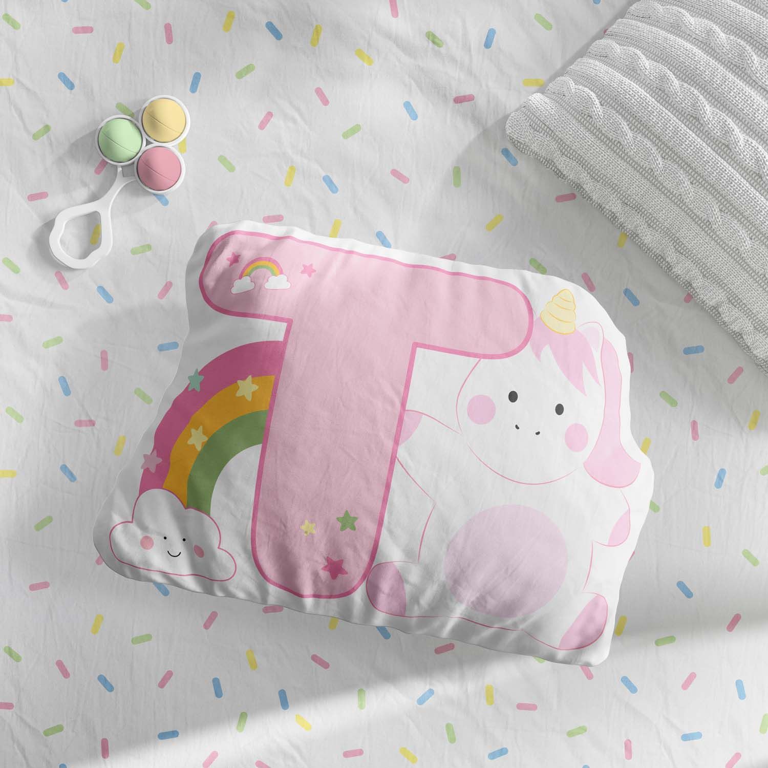 Almofada Arco-Iris Letras de A a Z