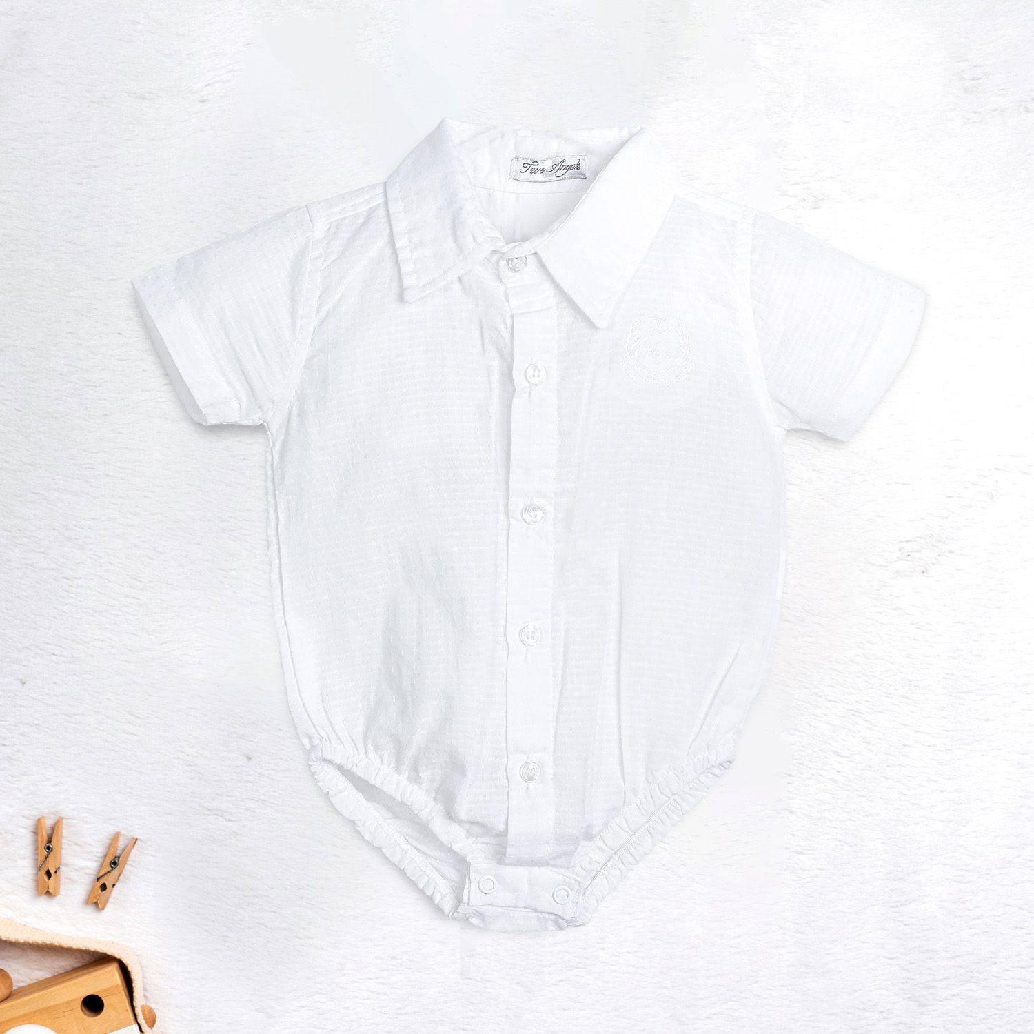 Body Batizado Branco com Manga Curta 24m