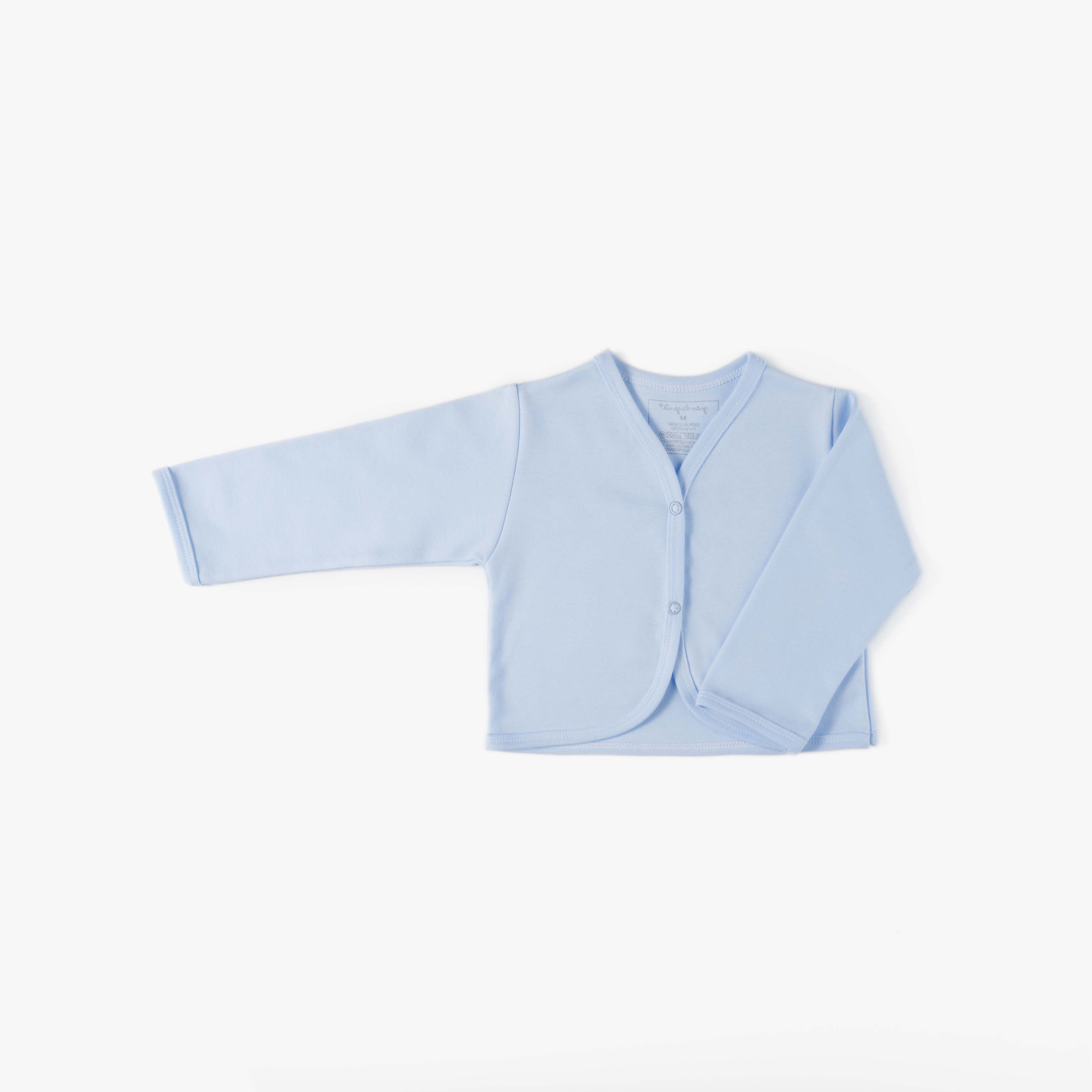 Casaquinho Comfort em Algodão Egípcio Azul Bebê