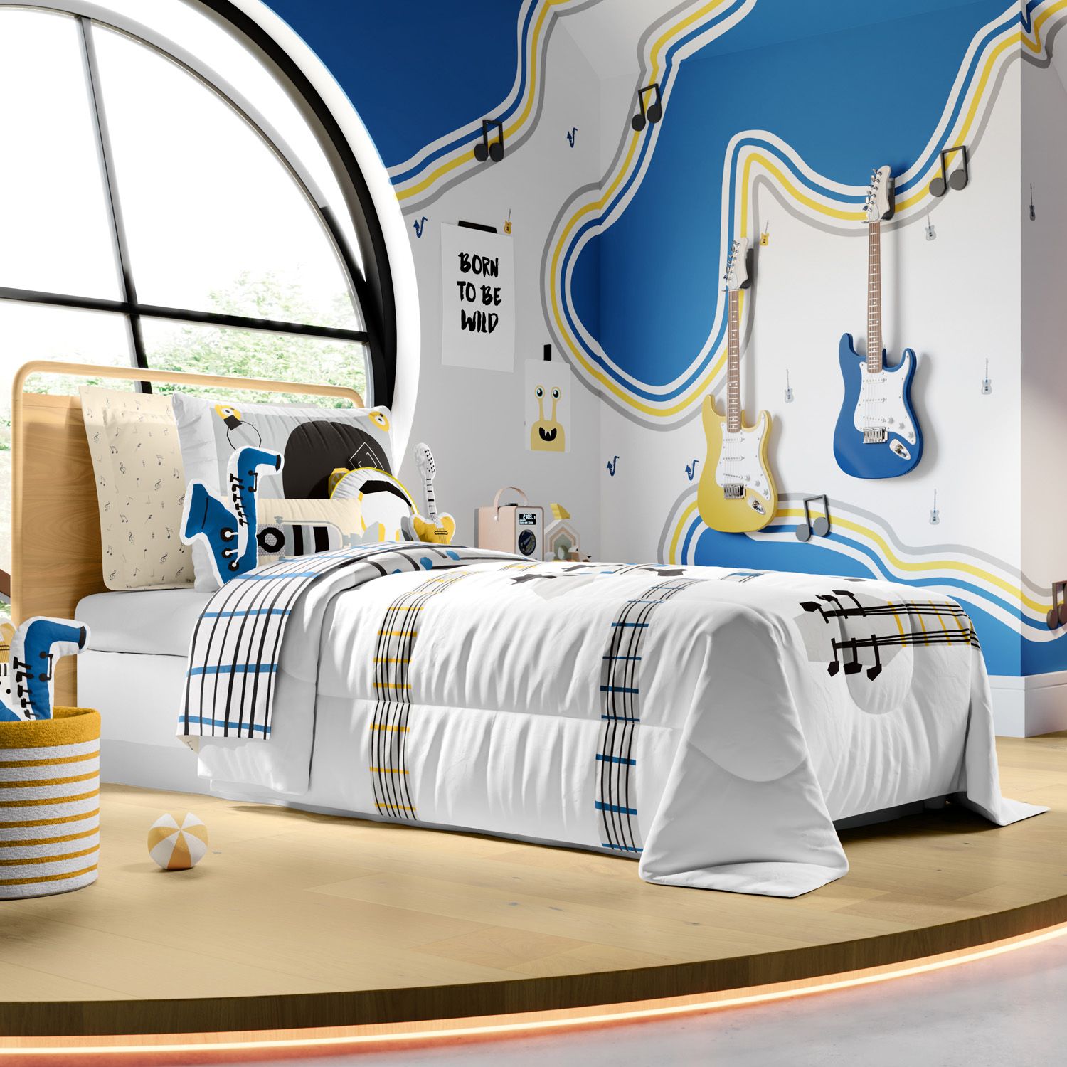 Fronha de Travesseiro Infantil Solteiro Música