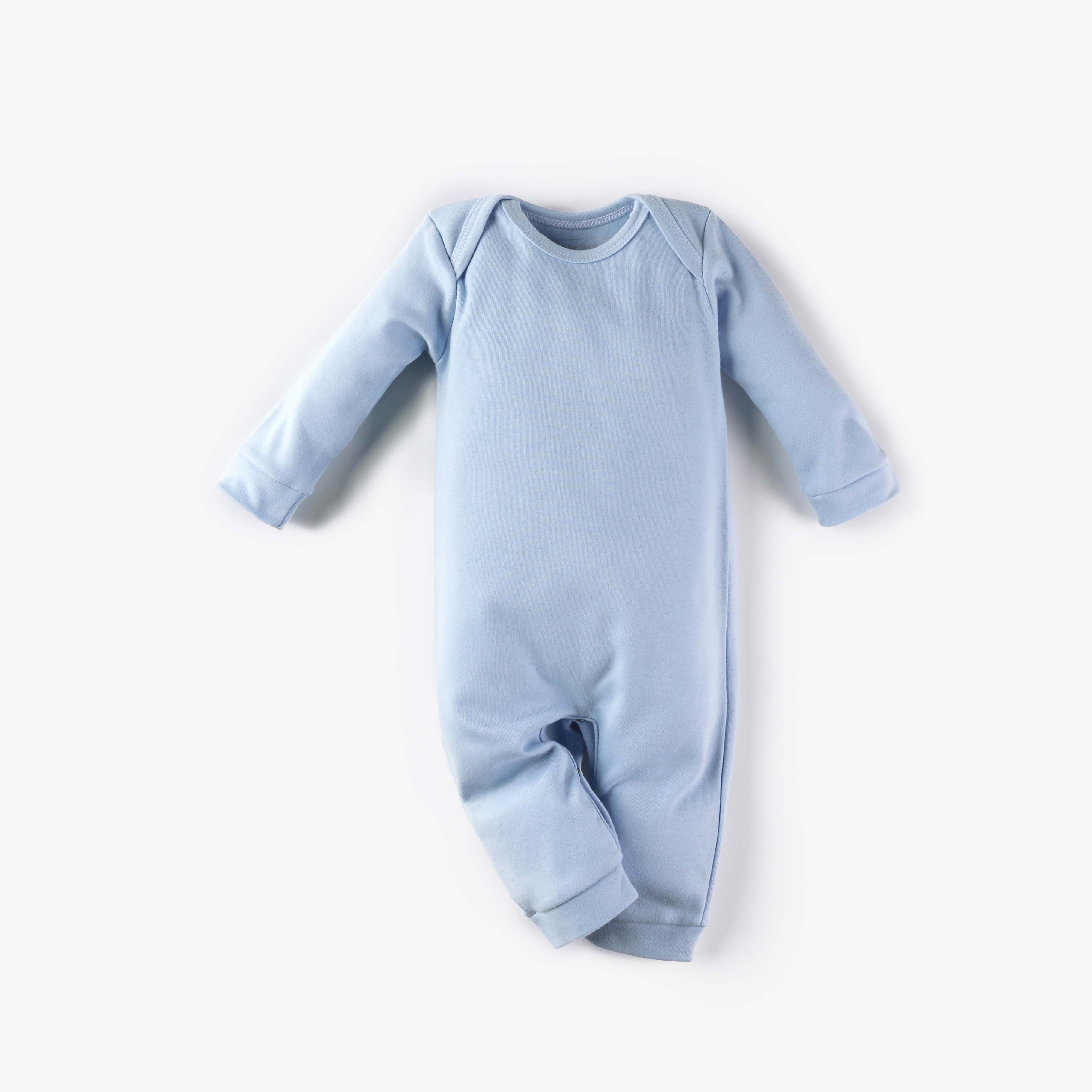 Macacão Longo Comfort em Algodão Egípcio Azul Bebê 9m