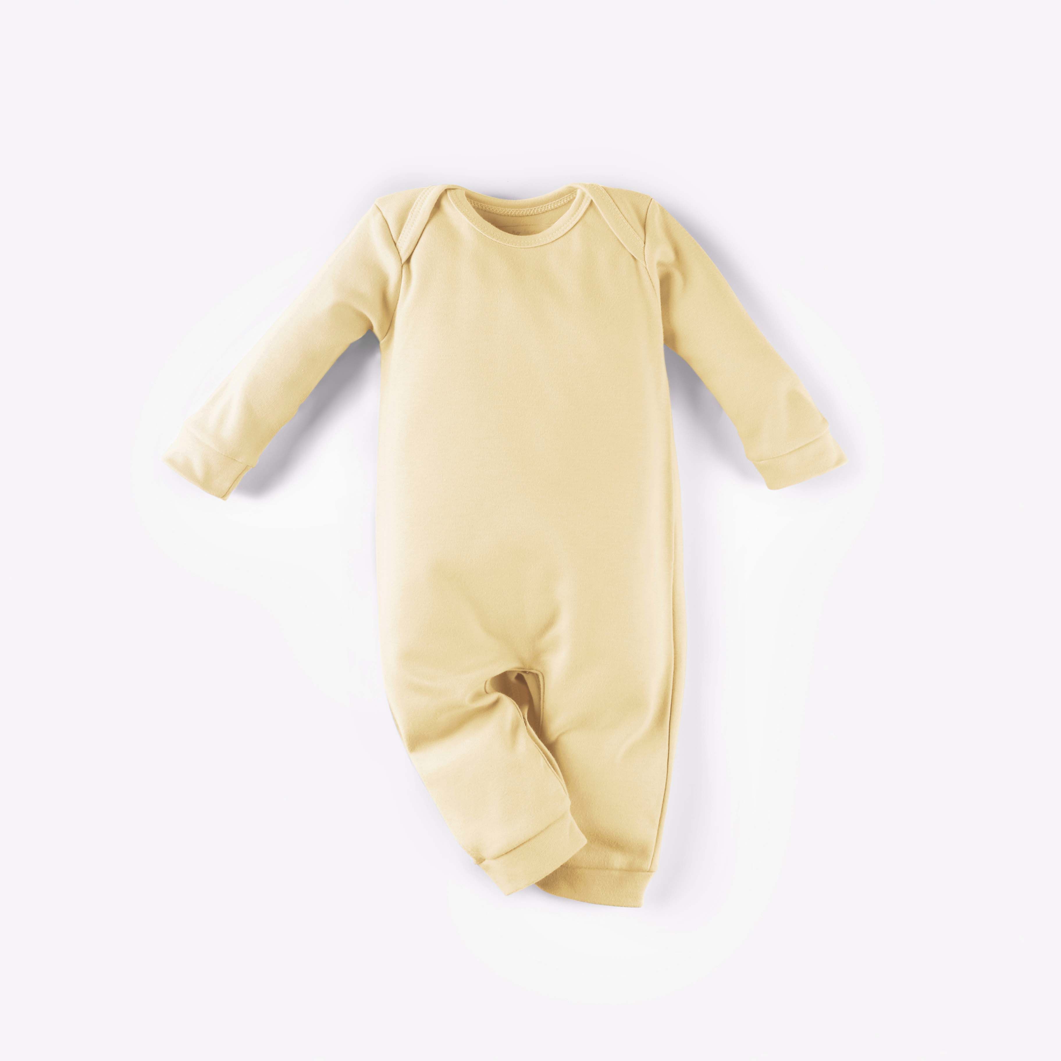 Macacão Longo Comfort em Algodão Egípcio Amarelo 9m