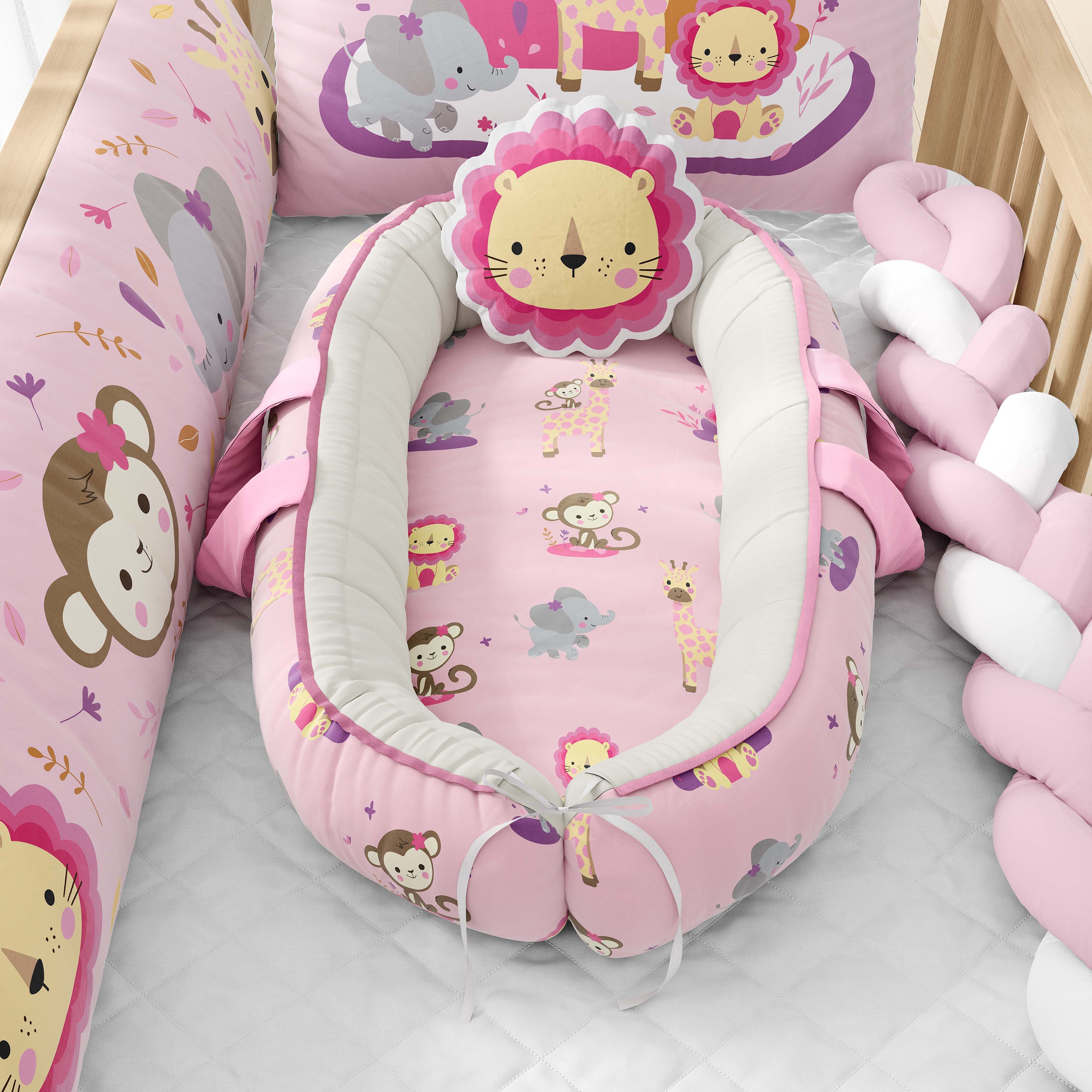 Ninho para Bebê Redutor de Berço Leão Selva Baby 80cm