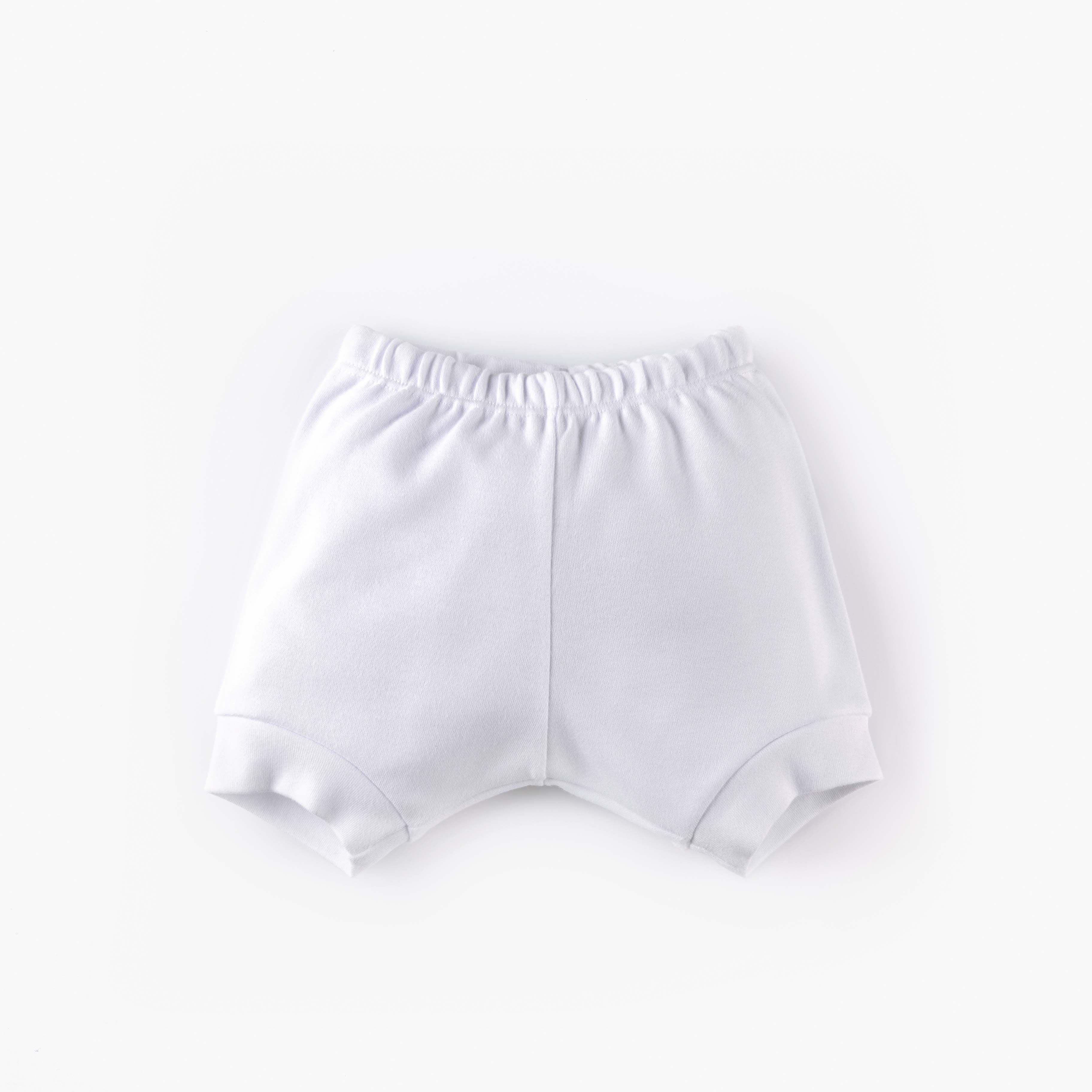 Shorts Bebê Tapa Fraldas Comfort em Algodão Egípcio Branco 