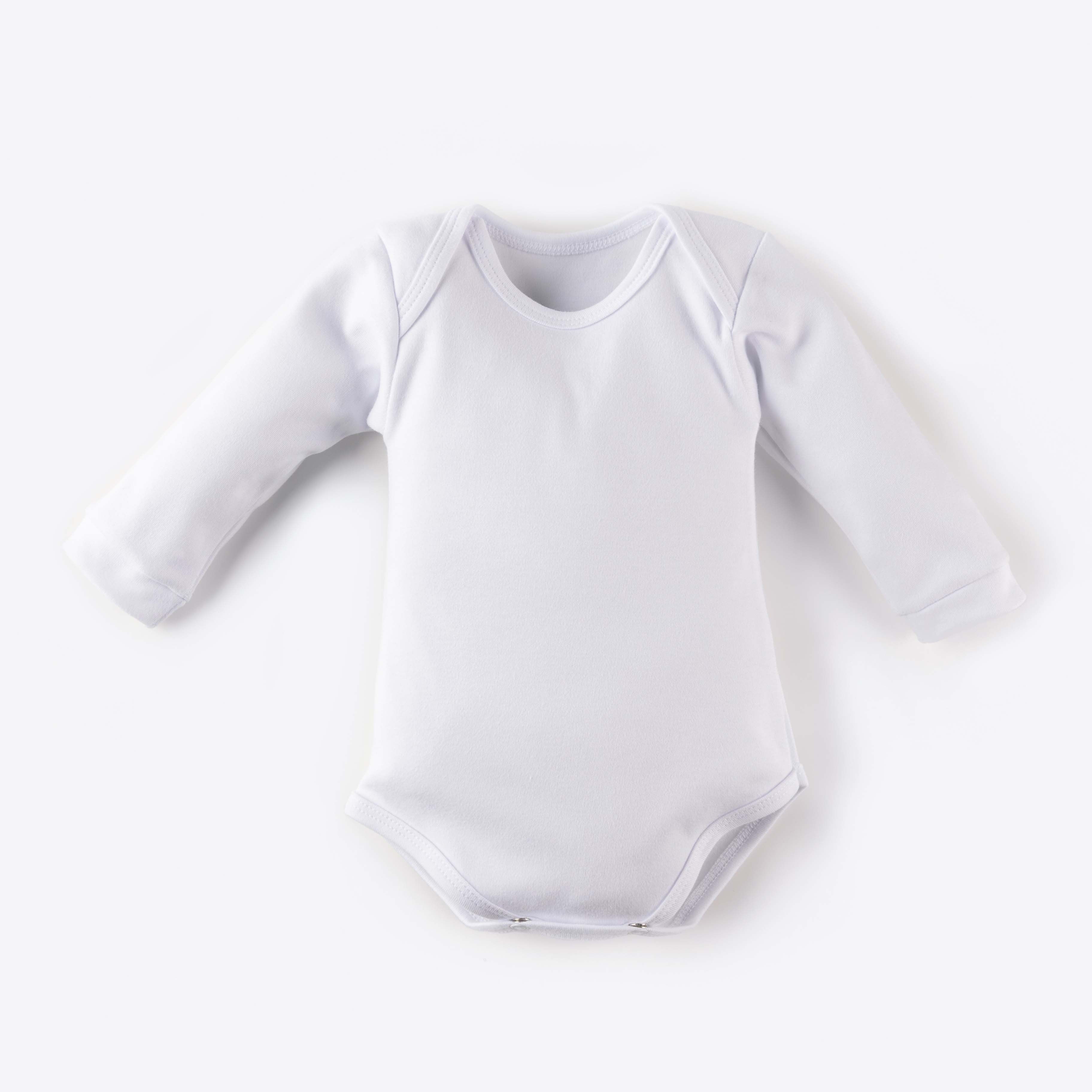 Body Manga Longa Comfort em Algodão Egípcio Branco