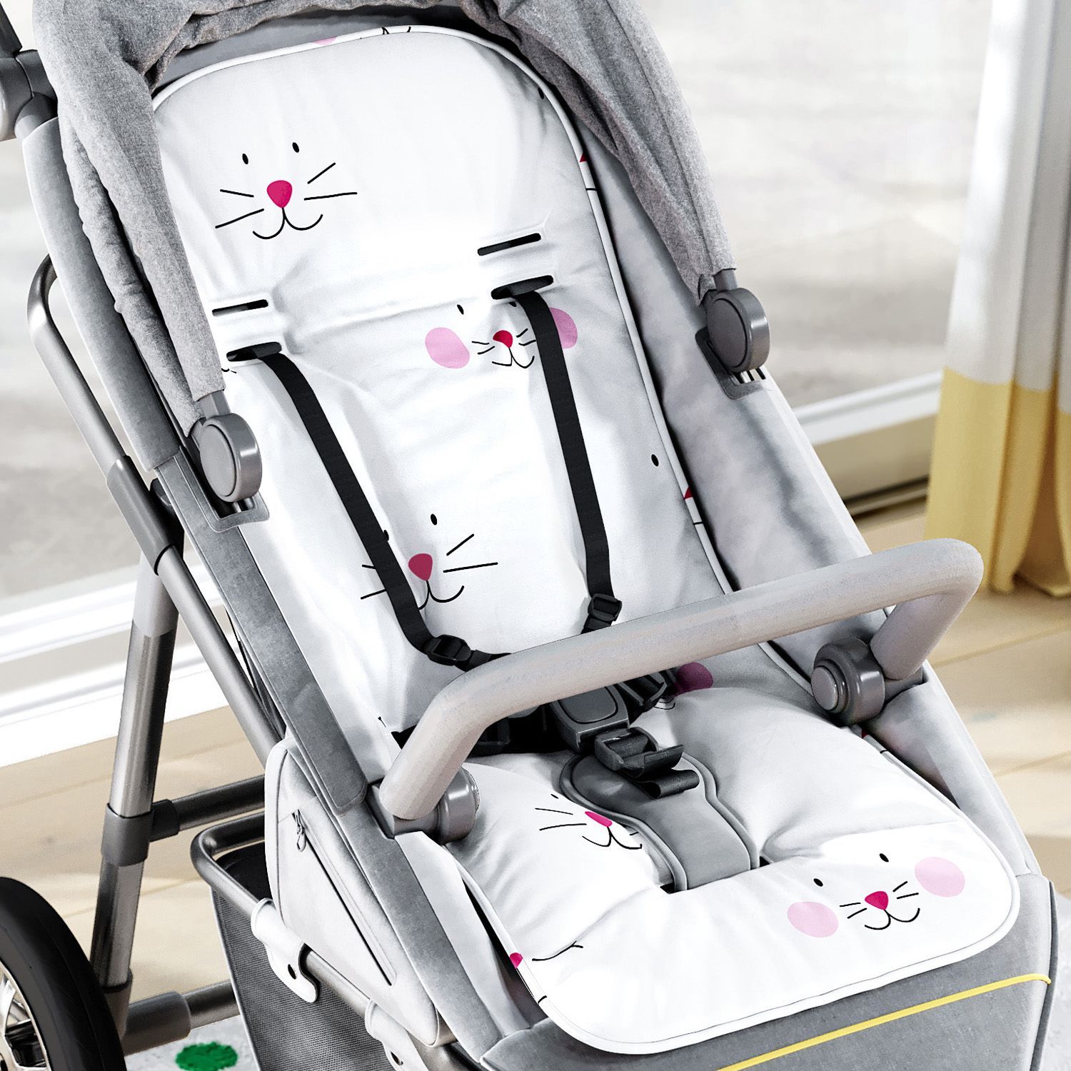 Capa de Carrinho com Protetor de Cinto Amiguinhas Rosa