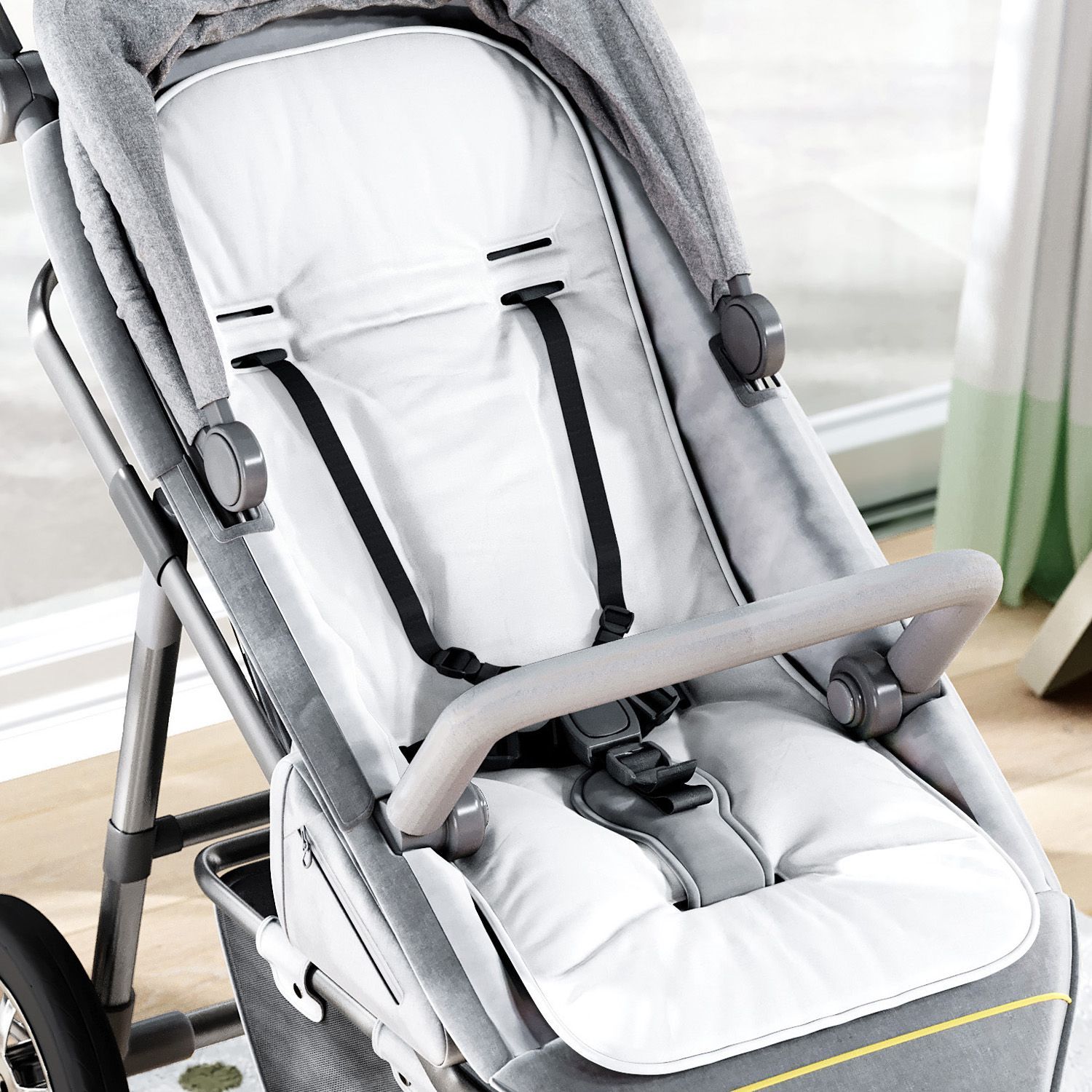 Capa de Bebê Conforto com Protetor de Cinto Branco