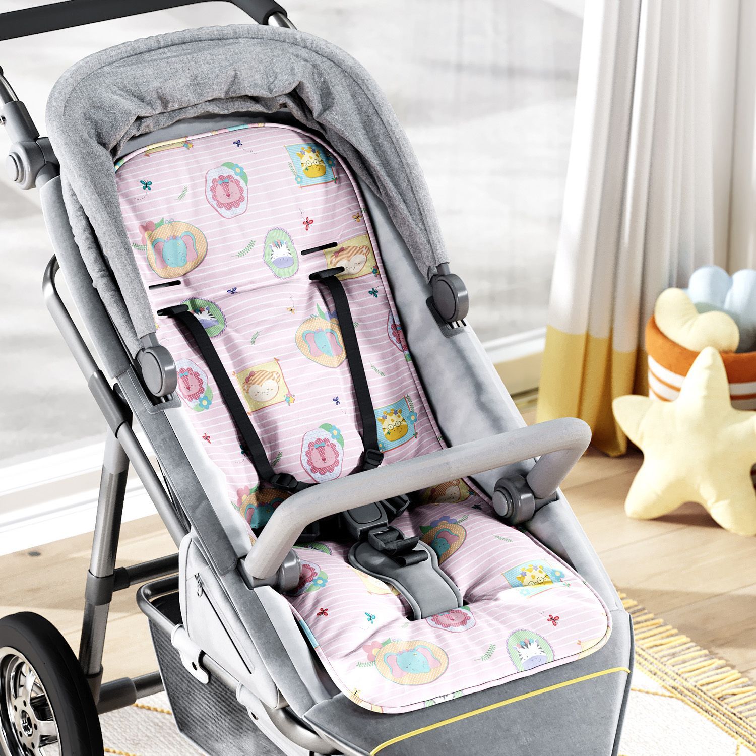 Capa de Carrinho com Protetor de Cinto Safári Candy