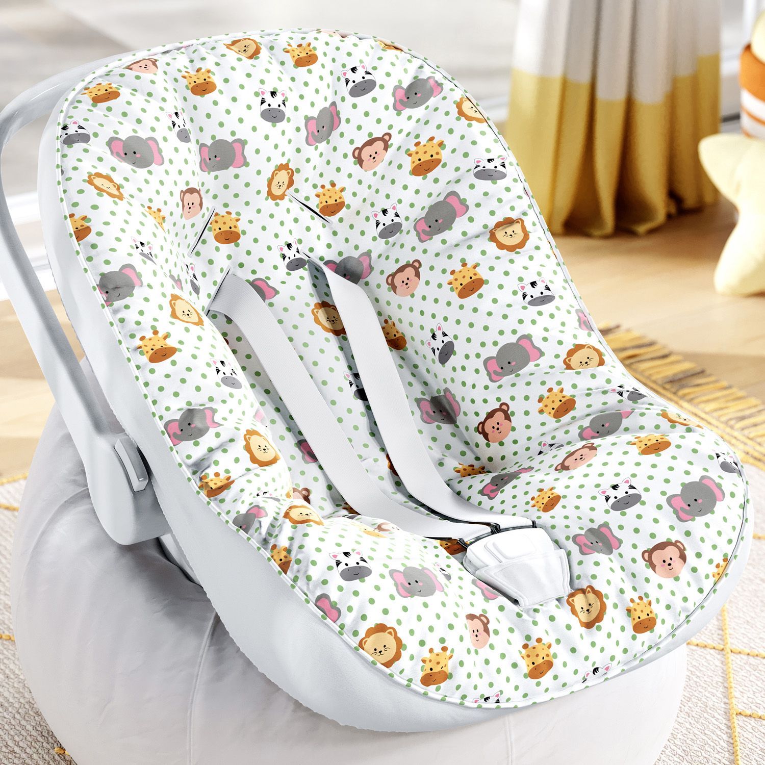 Capa de Bebê Conforto Amiguinhos Safári Poá