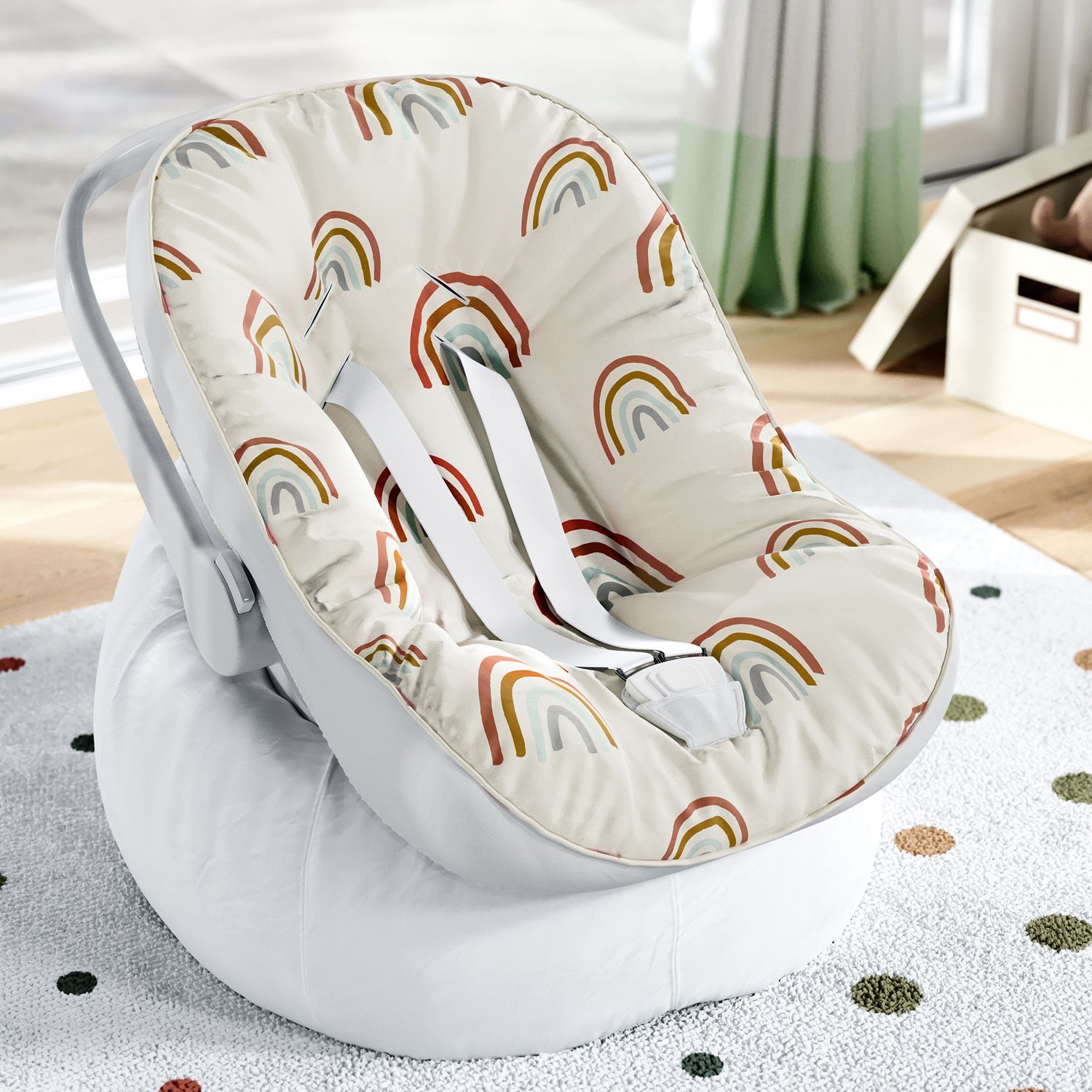 Capa de Bebê Conforto Arco-Íris Colorido