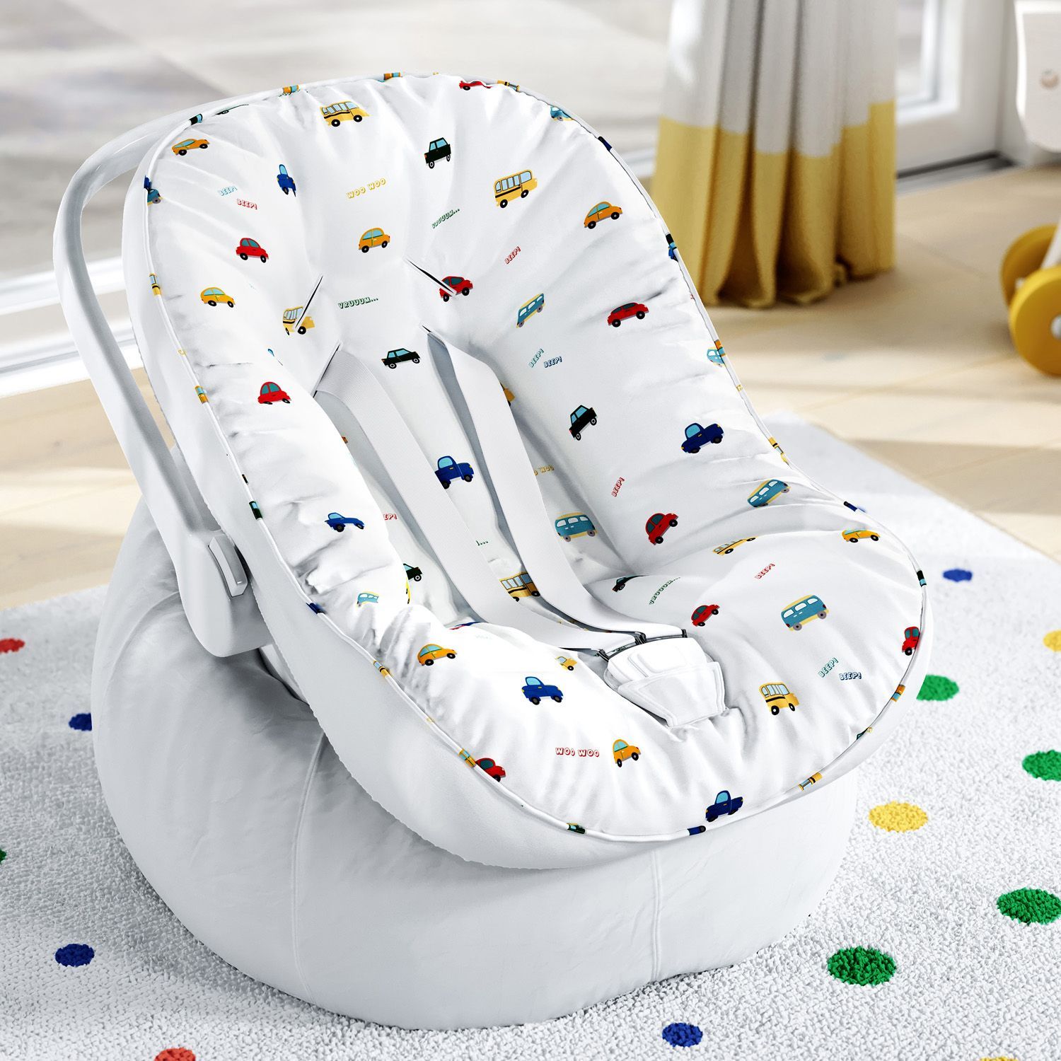 Capa de Bebê Conforto Carrinhos Coloridos
